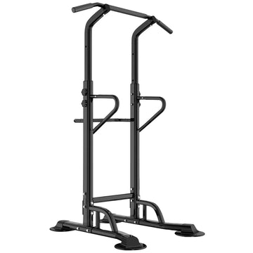 Adjustable Power Tower with Pull-Up & Dip Bars – Heavy-Duty Steel Frame, Non-Slip Handles – All-in-One Strength Training Equipment for Home Gym