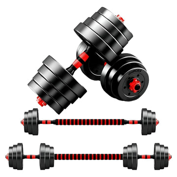 Adjustable Dumbbell & Barbell Set – Vinyl-Coated 2-in-1 Weights with Connector for Strength Training – 20kg/25kg/30kg Options – Ideal for Home Gym Use