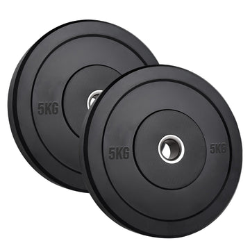 Heavy-Duty Olympic Rubber Bumper Plates – Low-Bounce Weight Set for Strength Training, Durable for Home Gym & Garage Workouts