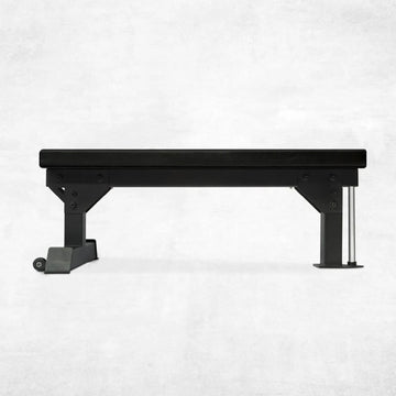 Heavy-Duty Flat Workout Bench – 300kg Load, Compact Steel Frame, Cushioned Pad & Transport Wheels – Perfect for Dumbbell & Chest Training at Home