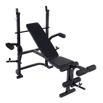 Adjustable All-in-One Weight Bench – Heavy-Duty Steel, Built-In Squat Rack, Full-Body Strength Trainer, Space-Saving Design for Home Gym Setups