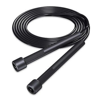 Adjustable Black Skipping Rope – Durable PVC Cord, Ergonomic Non-Slip Handles – Ideal for Cardio, HIIT, and Home Fitness Workouts