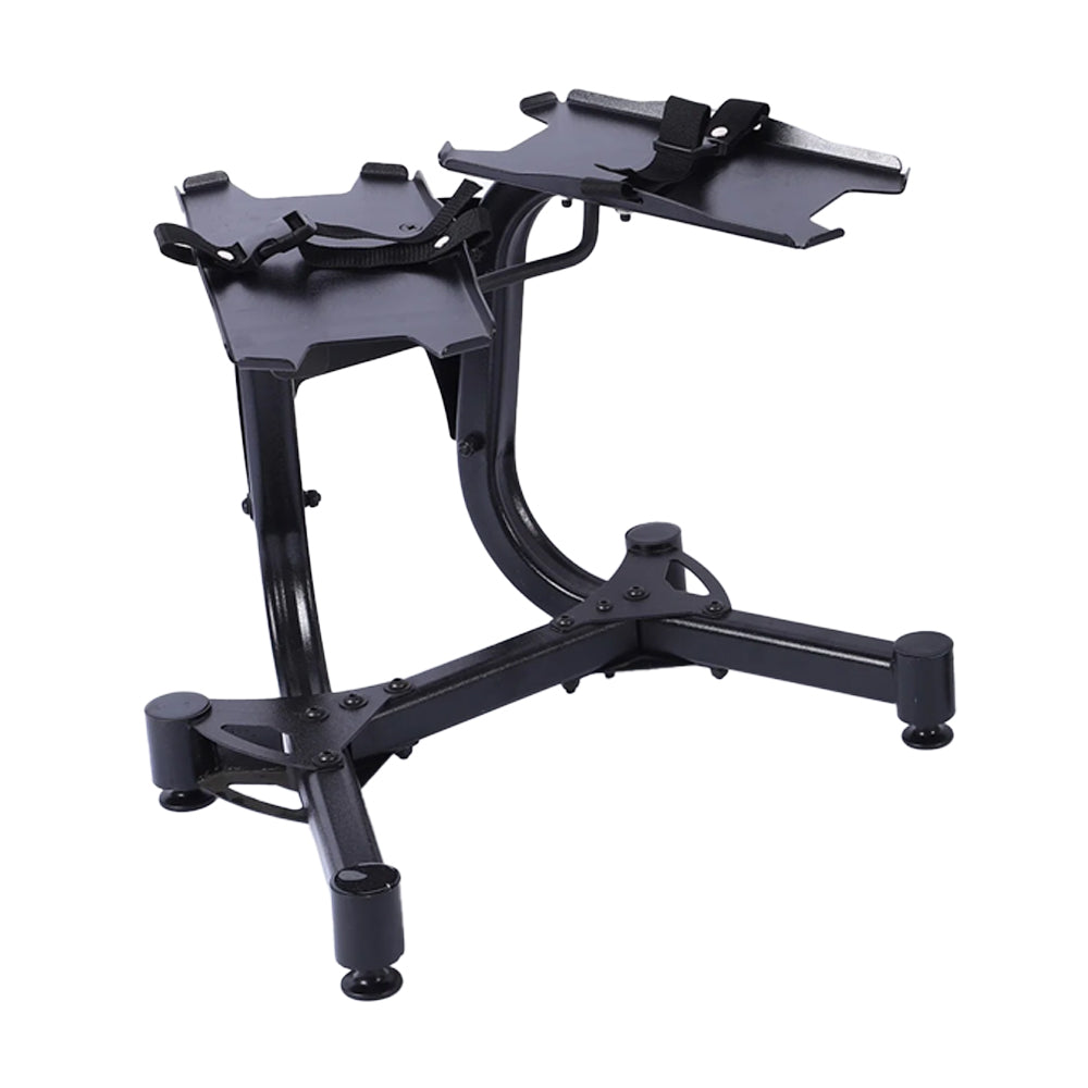 Space-Saving Adjustable Dumbbell Stand– Secure Weight Rack with Safety Belt & Dial Control for Home Gym & Smart Fitness Use