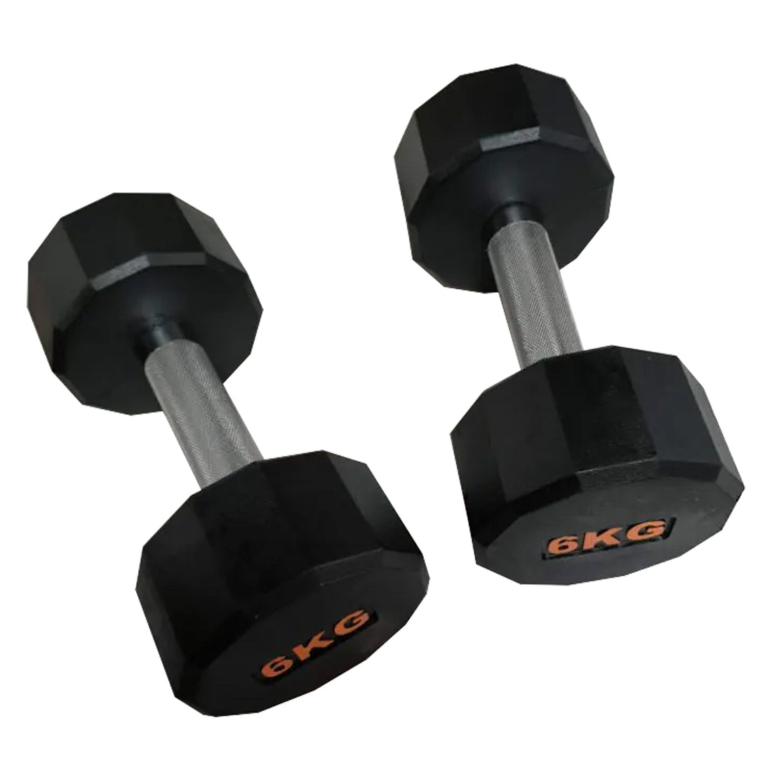 Rubber-Coated Round Hex Dumbbell – Anti-Roll, Knurled Grip, Floor-Safe Weights for Strength Training & Home Gym Use