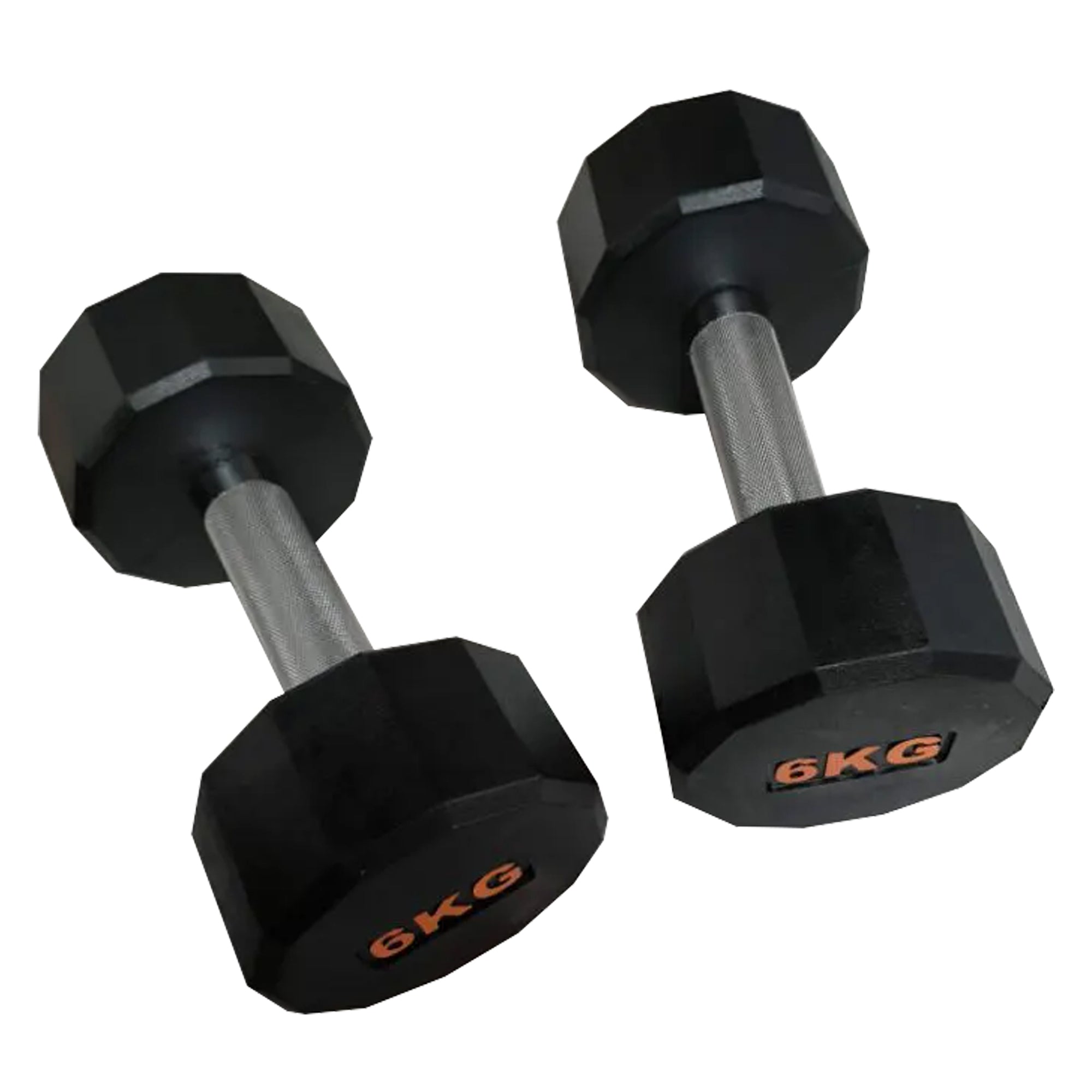 Rubber-Coated Round Hex Dumbbell – Anti-Roll, Knurled Grip, Floor-Safe Weights for Strength Training & Home Gym Use