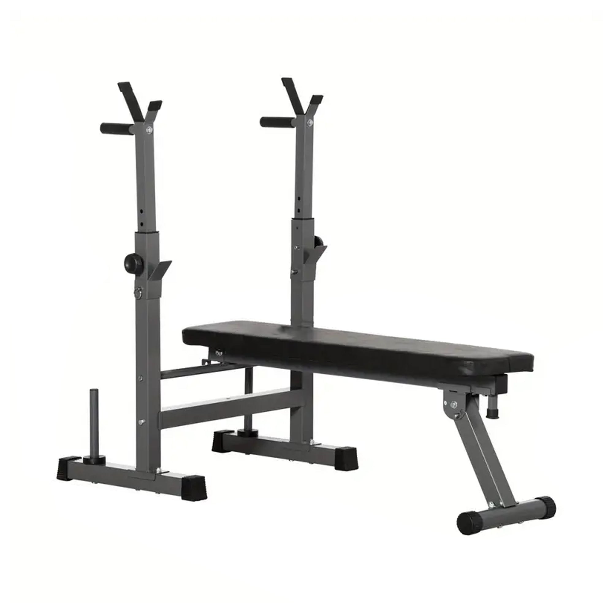 Foldable Adjustable Weight Bench with Barbell Rack & Dip Station – Heavy-Duty Steel Frame, Multi-Level Design for Strength Training in Home Gyms & Small Spaces