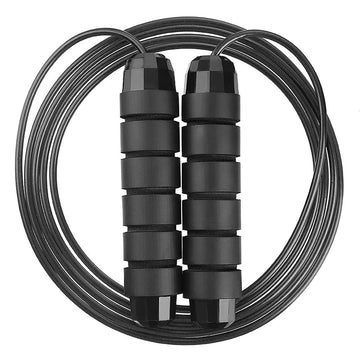Adjustable Black Skipping Rope – Durable PVC Cord, Ergonomic Non-Slip Handles – Ideal for Cardio, HIIT, and Home Fitness Workouts