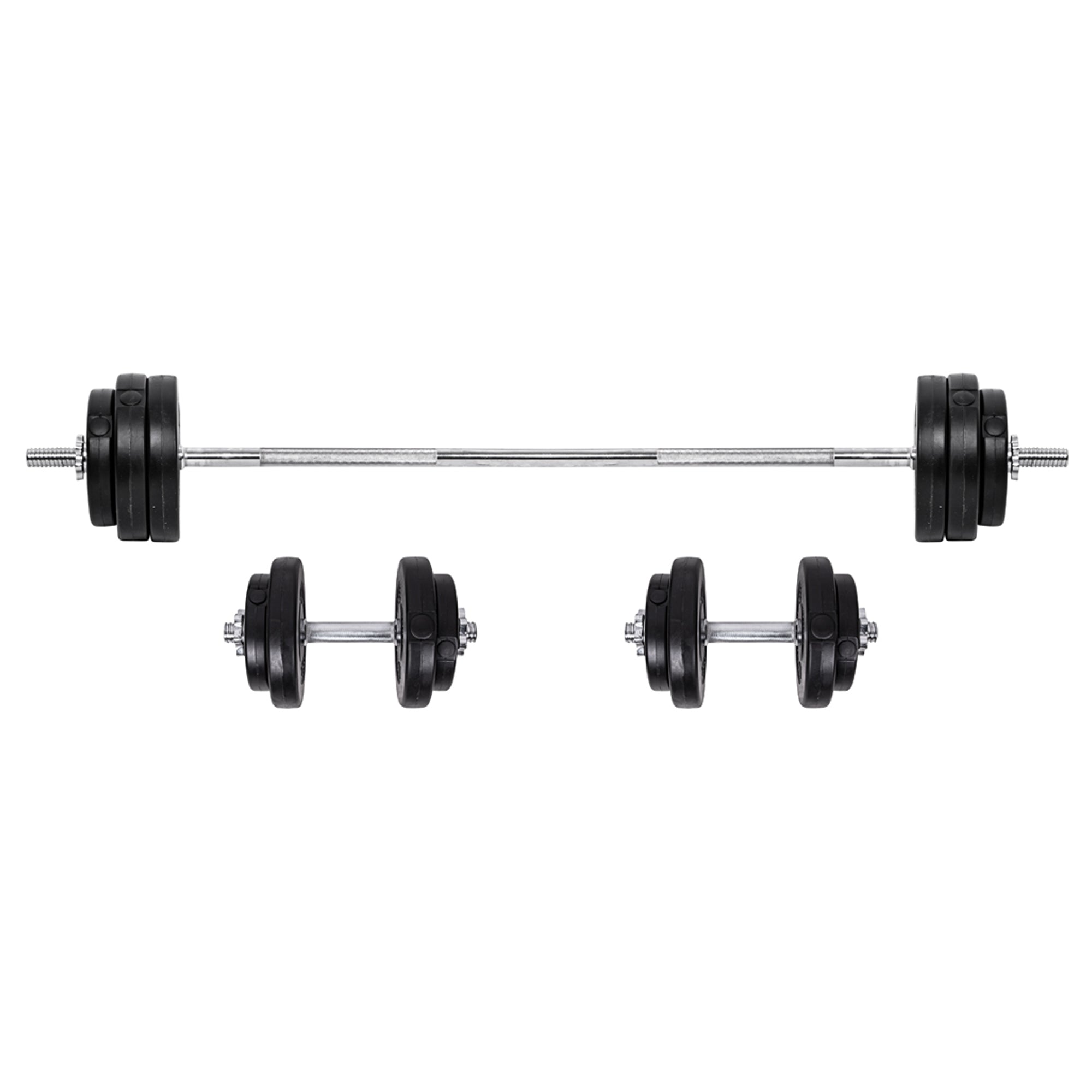Heavy-Duty 65kg Cast Iron Adjustable Dumbbell & Barbell Set – 2-in-1 Home Gym Weight Kit with Knurled Handles for Strength Training