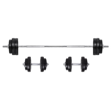 Heavy-Duty 65kg Cast Iron Adjustable Dumbbell & Barbell Set – 2-in-1 Home Gym Weight Kit with Knurled Handles for Strength Training