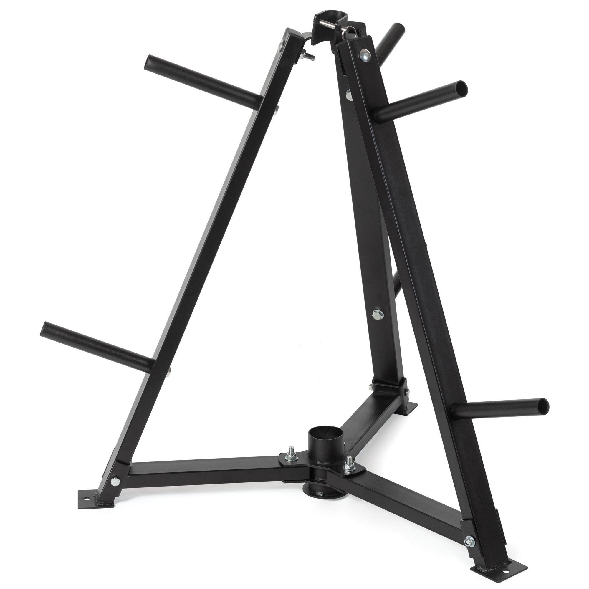Heavy-Duty Vertical Weight Plate & Dumbbell Rack – 300kg Steel Storage Stand with 6 Locking Clamps – Space-Saving Organizer for Home Gym or Studio