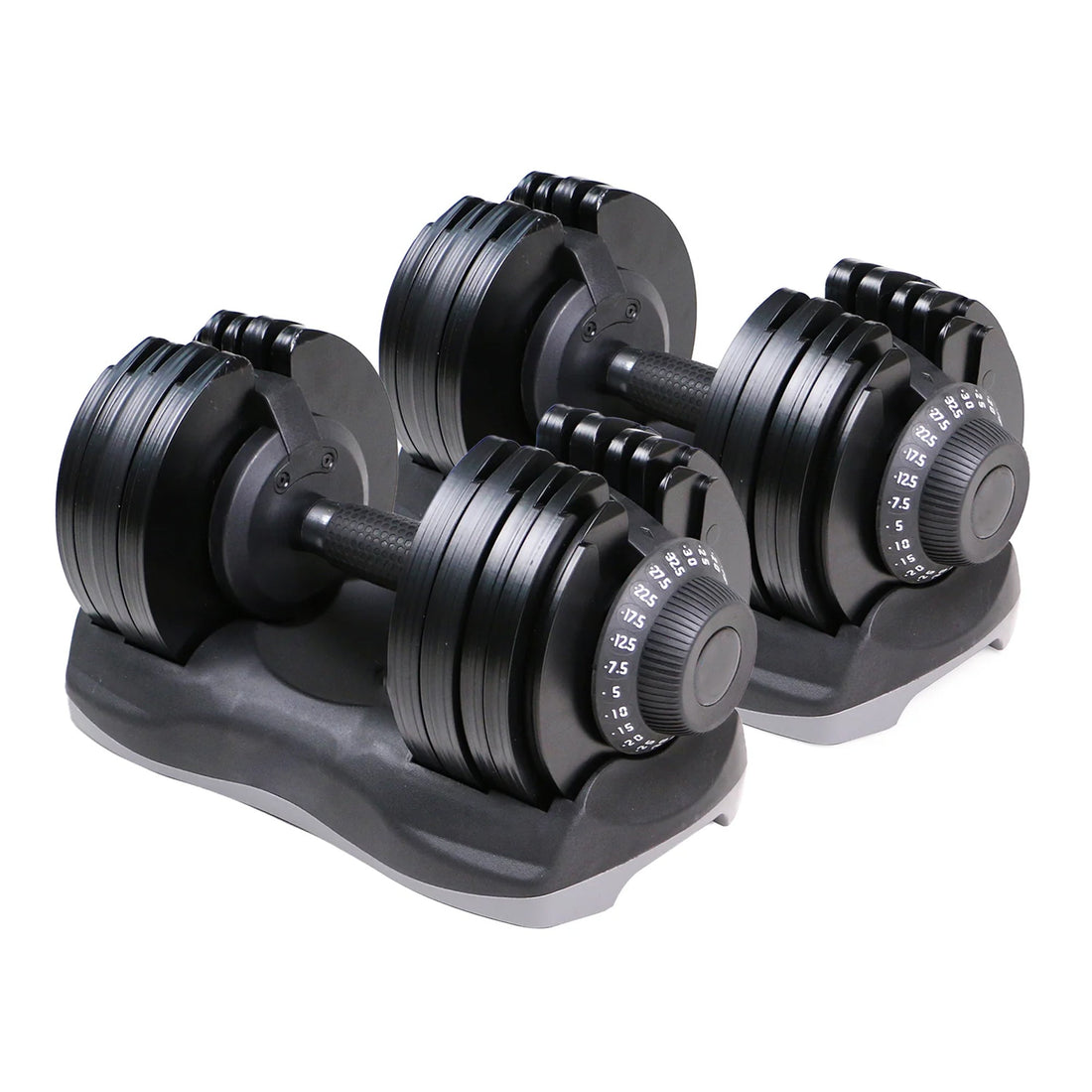 Adjustable Dumbbell Set 32.5kg Pair – 12-in-1 Compact Free Weights with Quick Dial System for Strength Training at Home Gym or Personal Studio