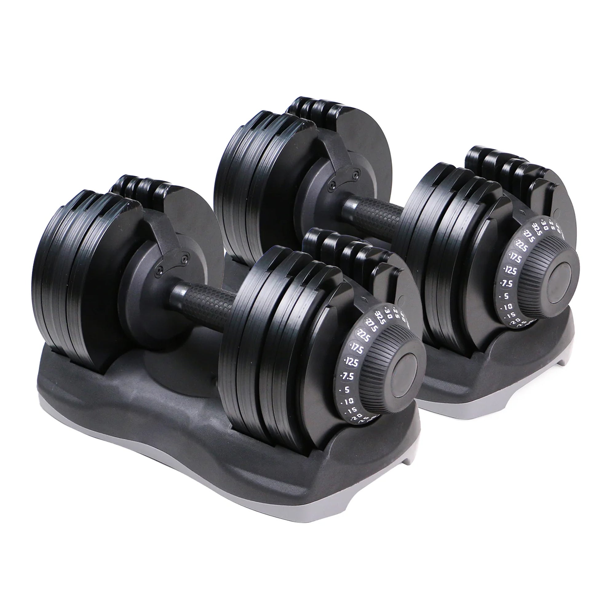 Adjustable Dumbbell Set 32.5kg Pair – 12-in-1 Compact Free Weights with Quick Dial System for Strength Training at Home Gym or Personal Studio