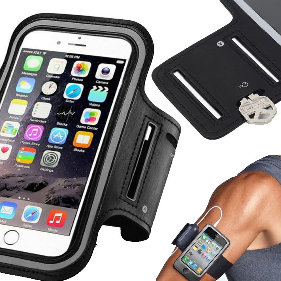 Sweatproof Phone Armband for Running – Reflective, Waterproof Holder Fits Phones up to 7” – Secure Fit for Workouts, Jogging & Outdoor Training
