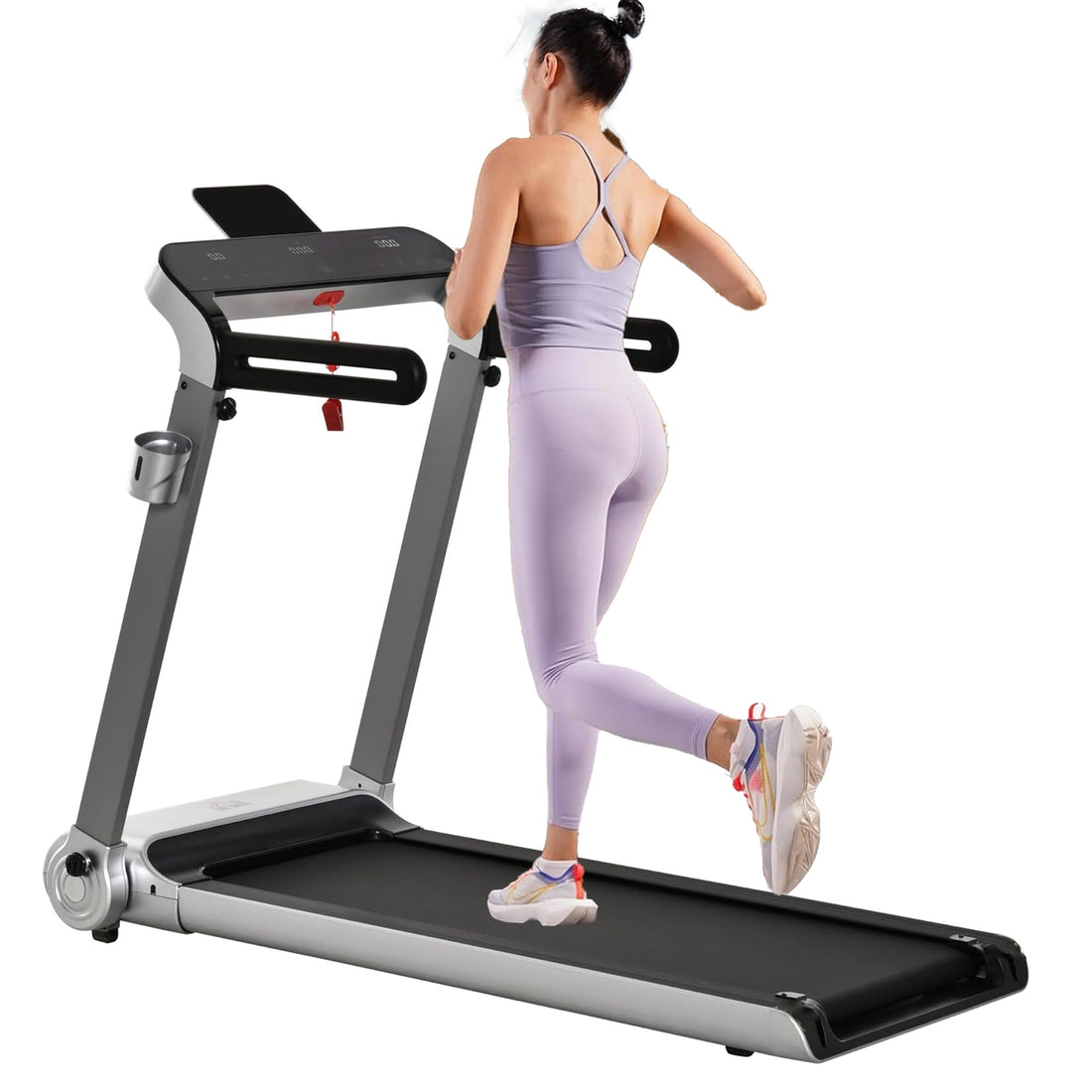 Compact Folding Treadmill 14km/h – Quiet Motorized Walking Pad with LED Screen & Shock Absorption for Home Workouts & Small Rooms