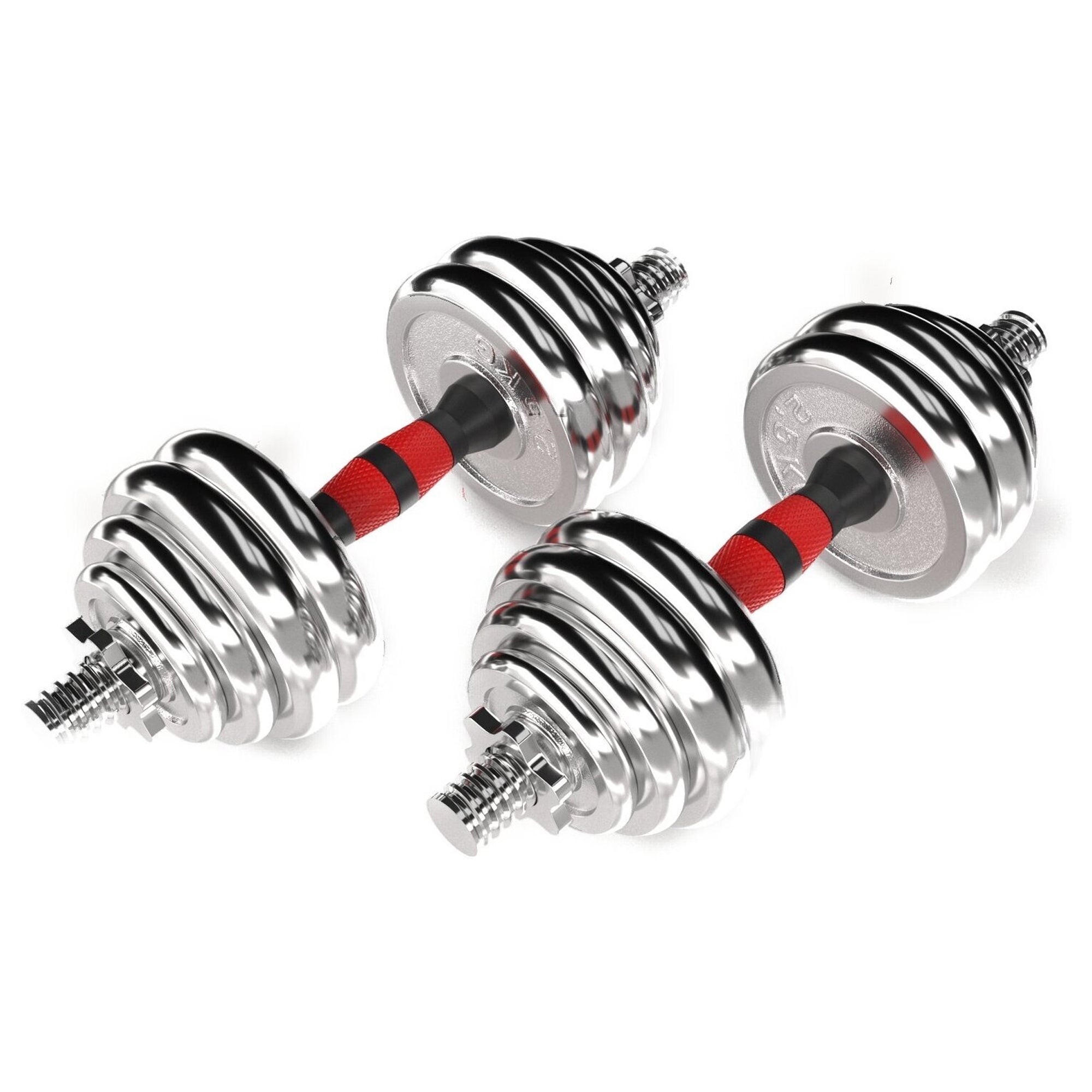 20kg 2-in-1 Dumbbell Barbell Set – Adjustable Cast Iron Weights with Chrome Handles for Home Strength Training & Small Space Gym Setups