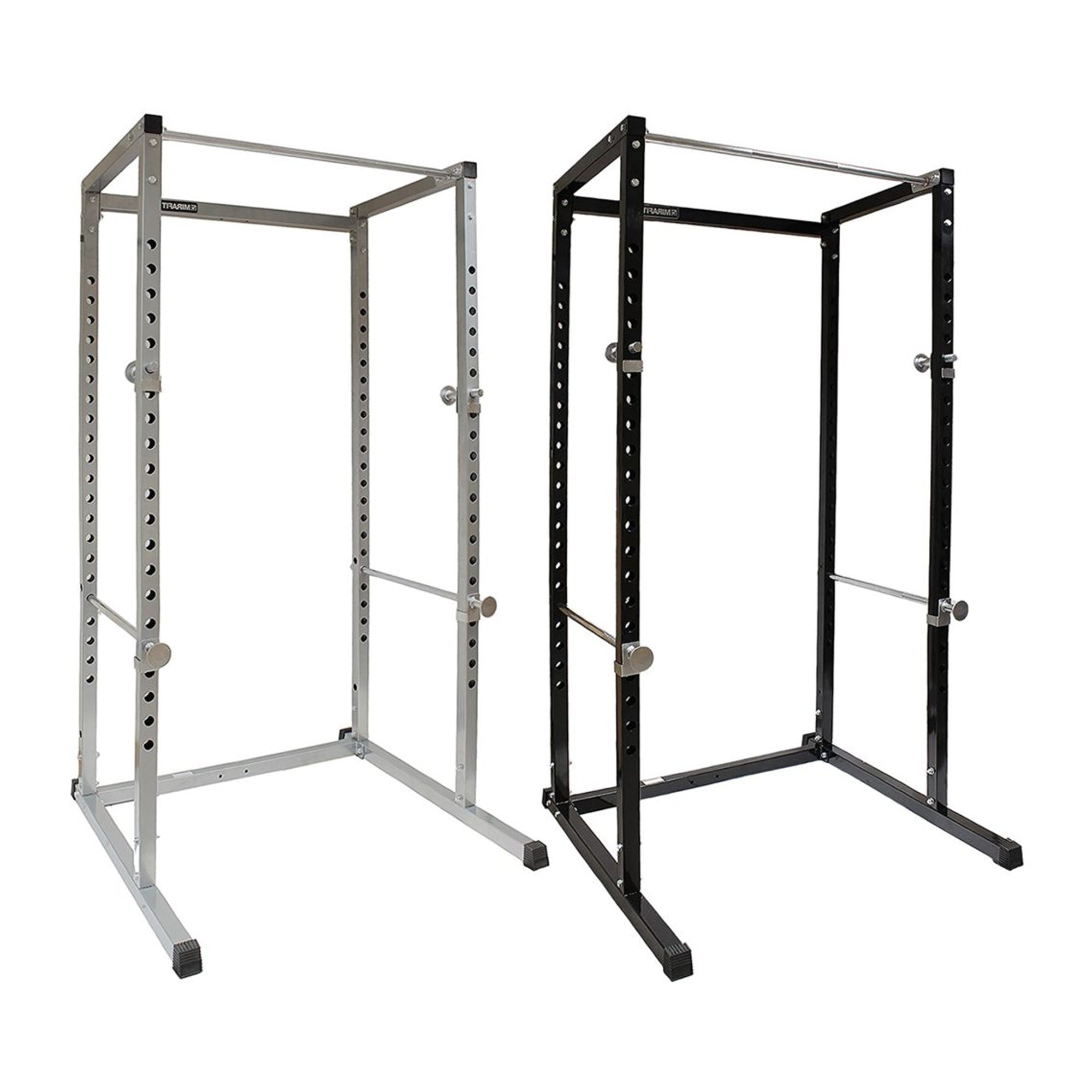 Heavy-Duty Power Rack Cage with Multi-Grip Pull-Up Bar, Adjustable J-Cups & Safety Spotter Arms – Full-Body Strength Training for Compact Home Gyms