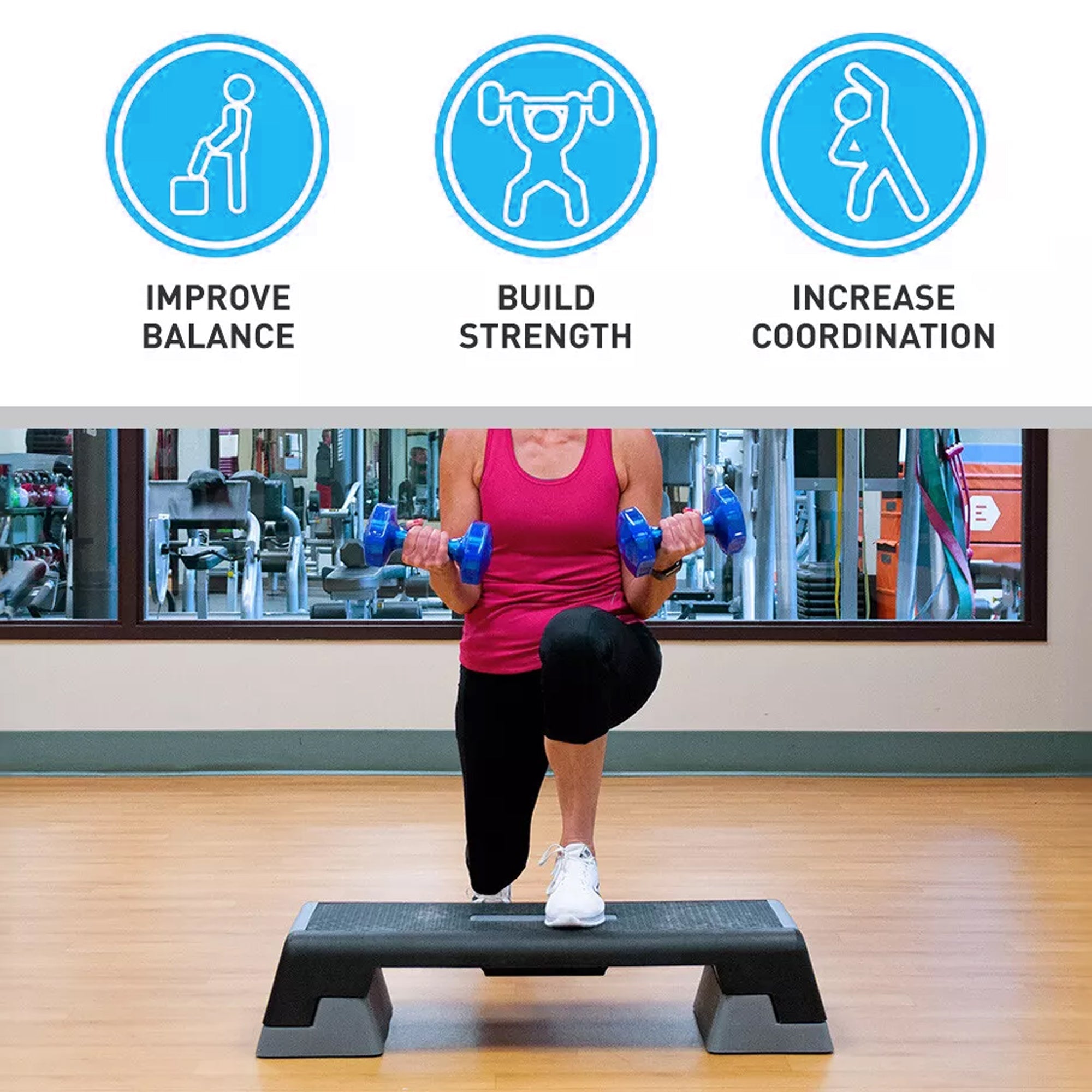 Adjustable Aerobic Step Board with Non-Slip Surface – Multi-Height Fitness Platform for Cardio, Strength, and Yoga Workouts at Home