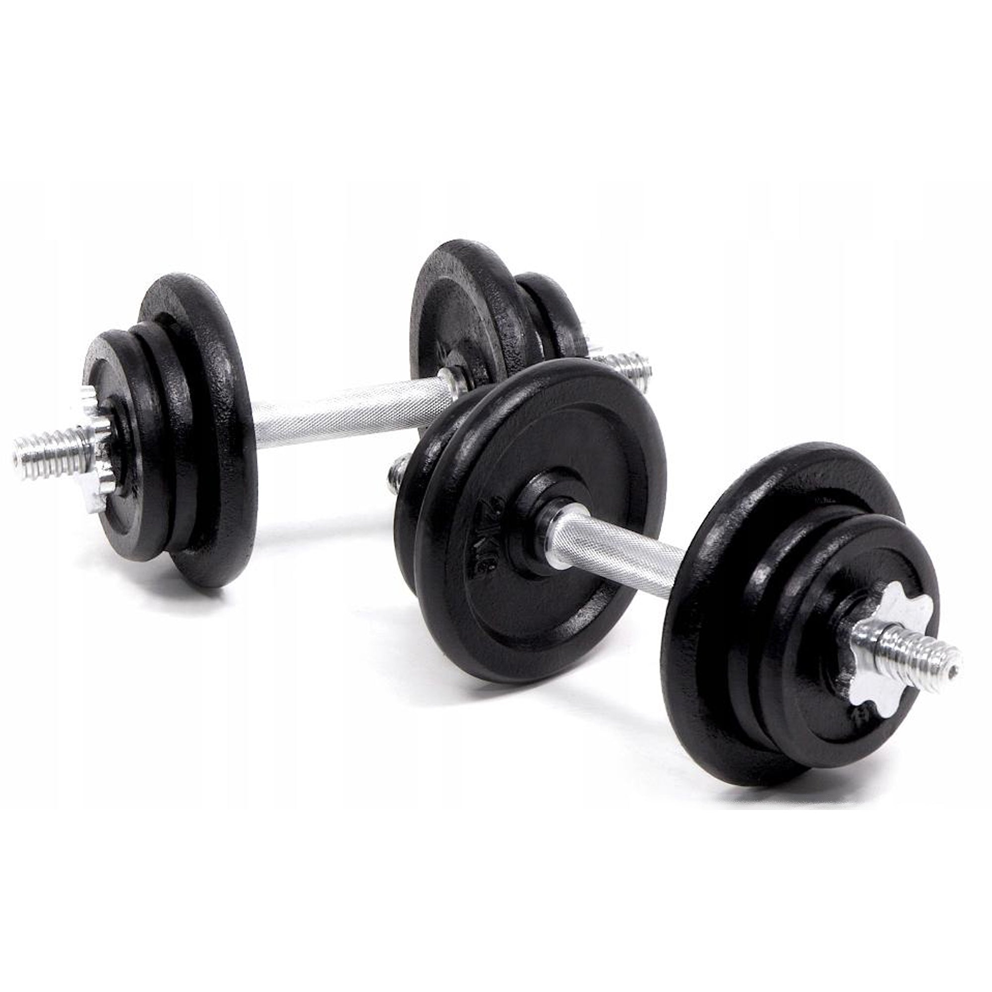 Heavy-Duty 65kg Cast Iron Adjustable Dumbbell & Barbell Set – 2-in-1 Home Gym Weight Kit with Knurled Handles for Strength Training