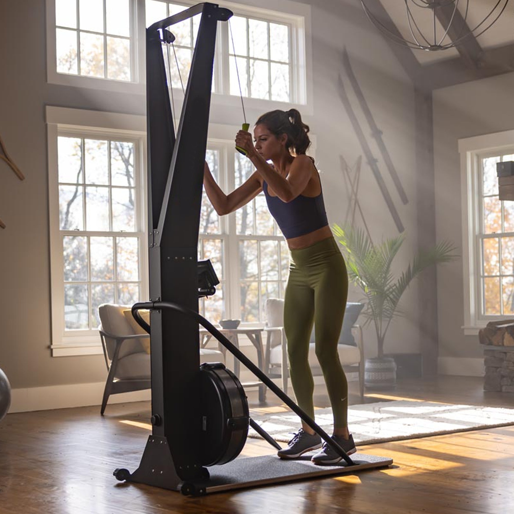 Vertical Ski Exercise Machine with LED Monitor – Compact Full-Body Cardio & Strength Trainer for Home Gym Workouts