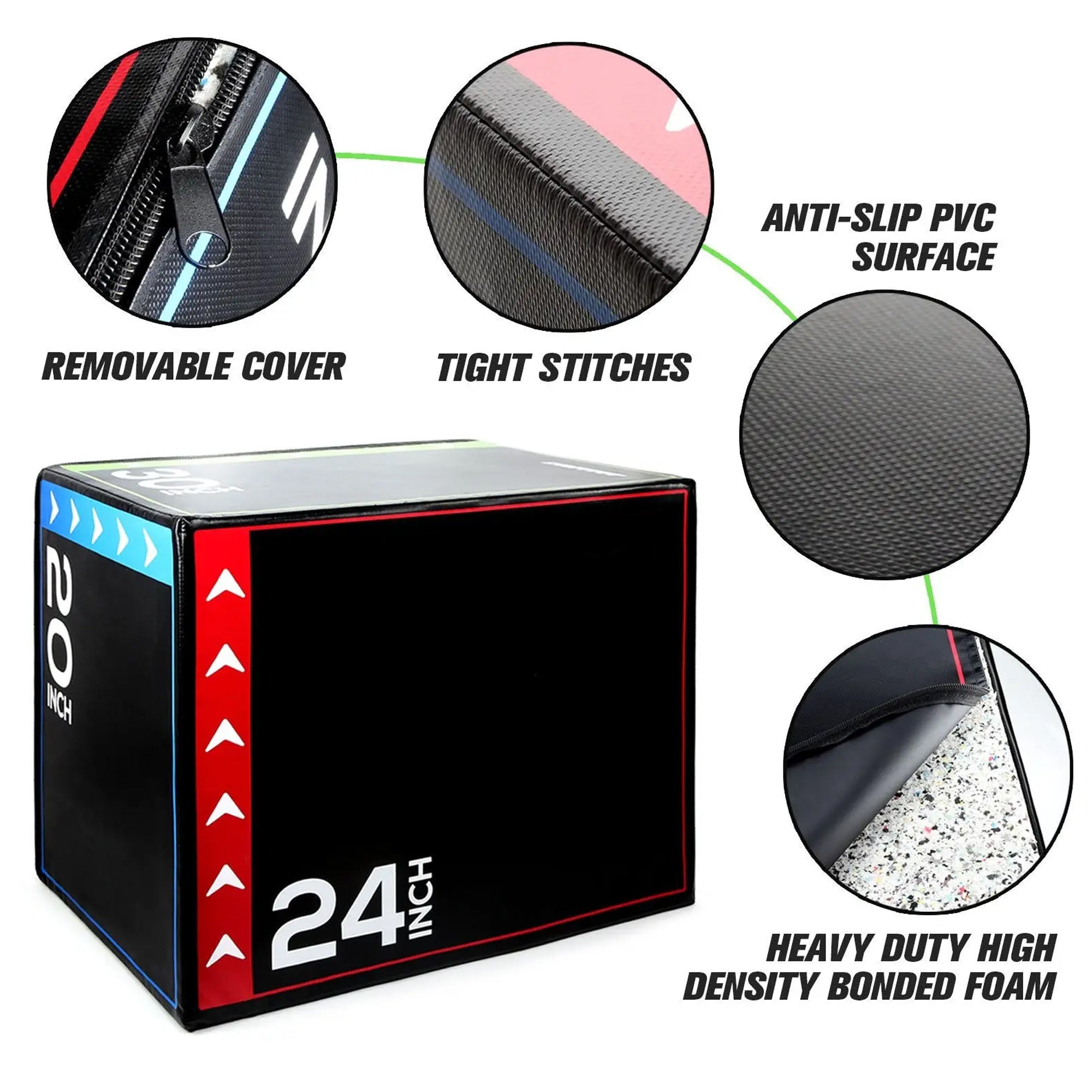 Multi-Height Soft Foam Plyo Box 3-in-1 – Non-Slip, Joint-Friendly Platform for Jump Training, Strength & Cardio – Perfect for Compact Home Gyms