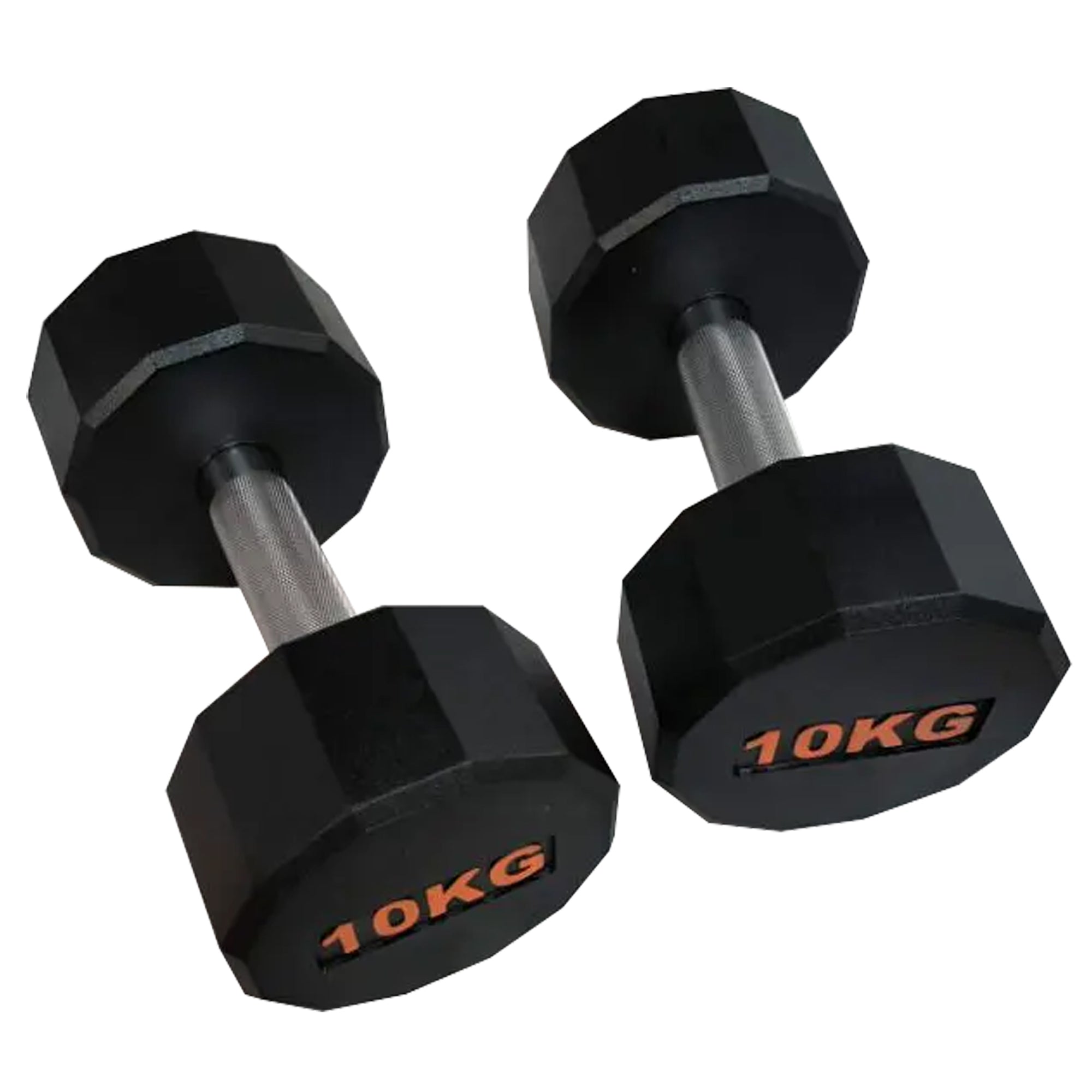 Rubber-Coated Round Hex Dumbbell – Anti-Roll, Knurled Grip, Floor-Safe Weights for Strength Training & Home Gym Use