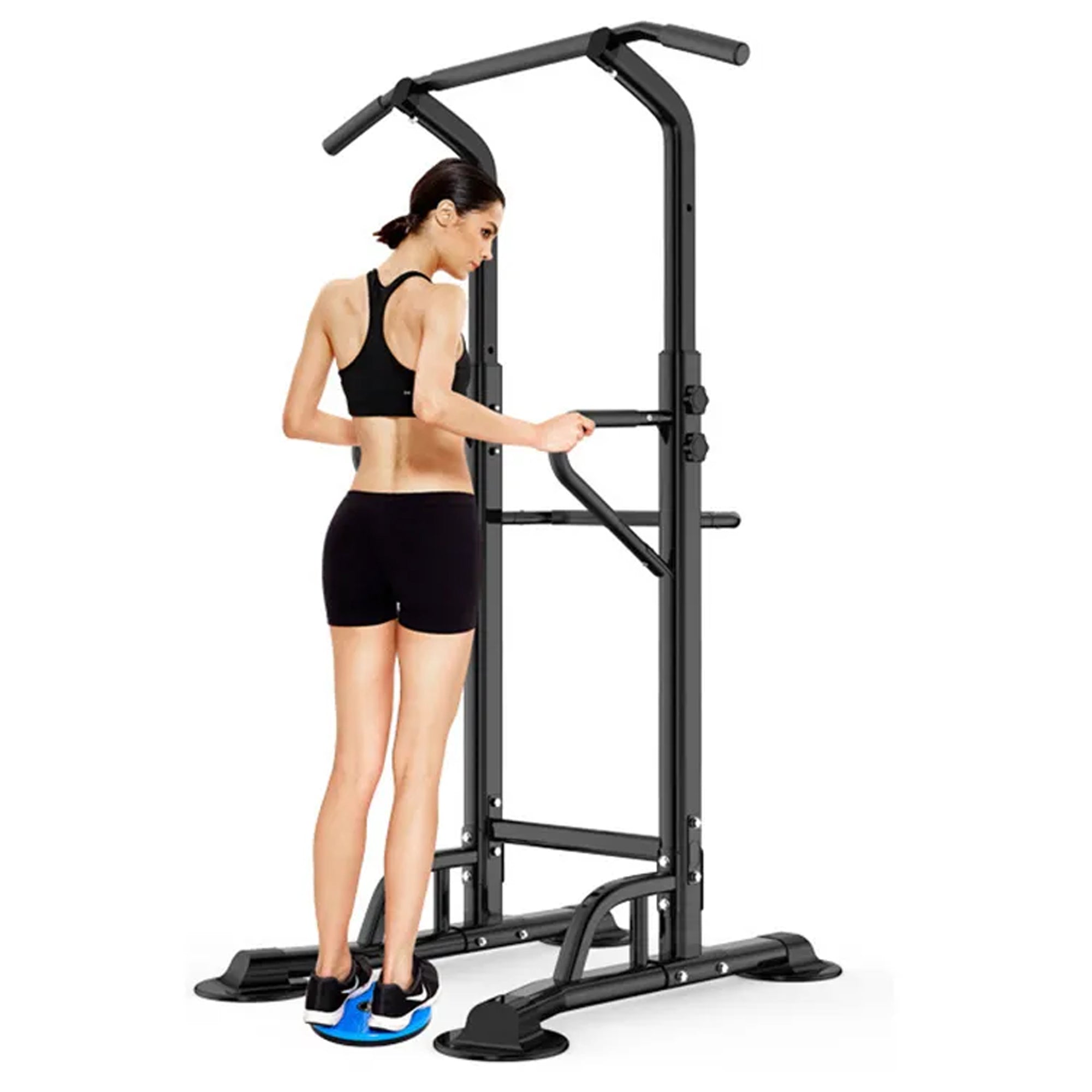 Adjustable Power Tower with Pull-Up & Dip Bars – Heavy-Duty Steel Frame, Non-Slip Handles – All-in-One Strength Training Equipment for Home Gym