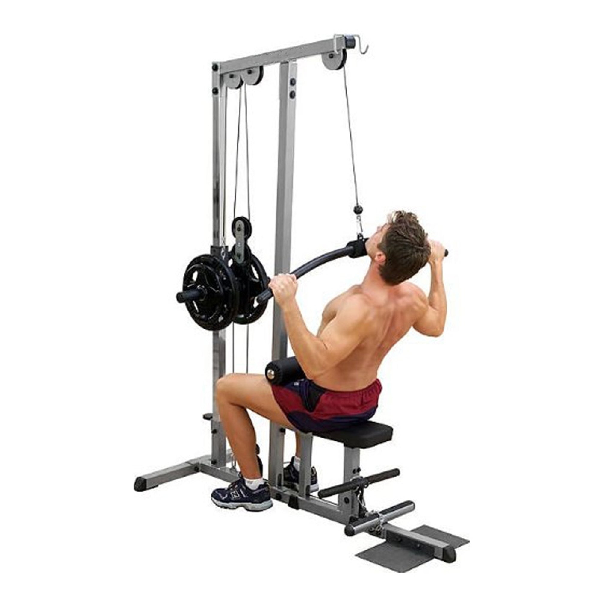 Home Gym LAT Pulldown Machine with Adjustable Seat – Dual Pulley Cable Station for Back, Arms & Core Workouts – Compact Strength Training Equipment
