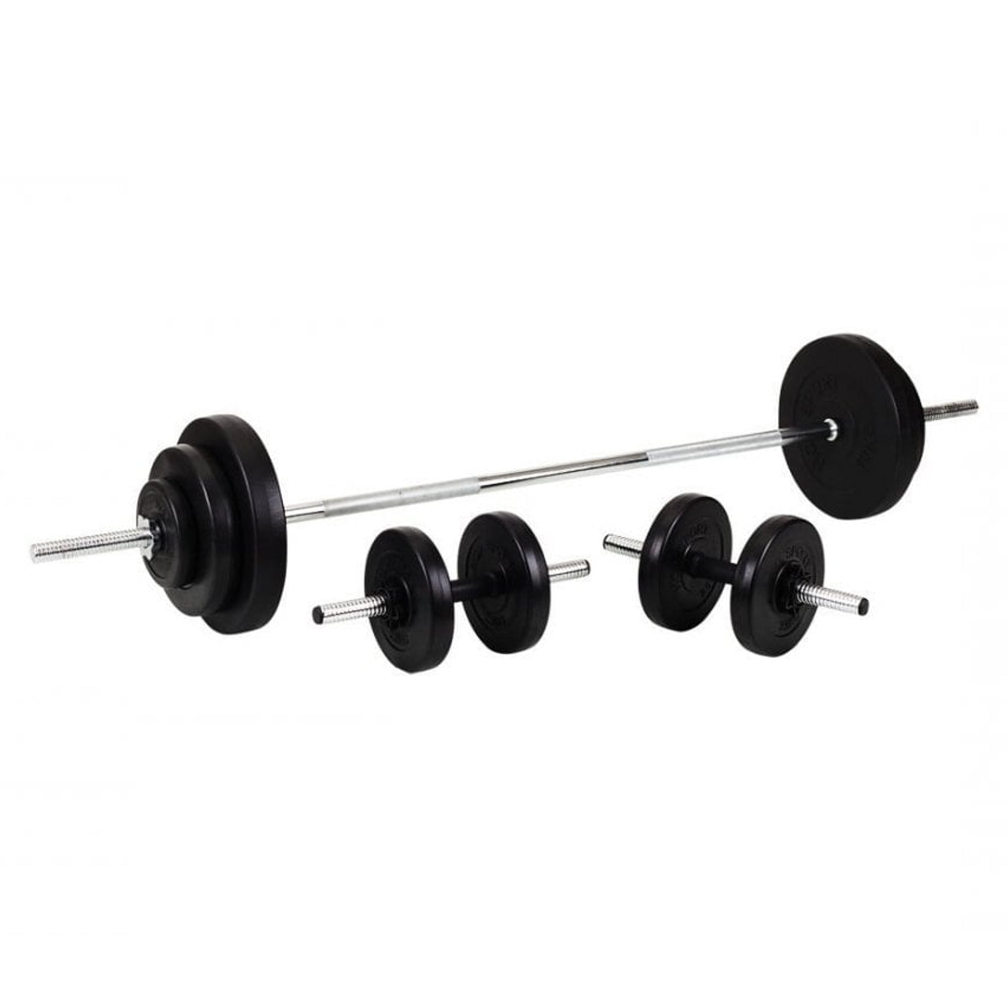 Heavy-Duty 65kg Cast Iron Adjustable Dumbbell & Barbell Set – 2-in-1 Home Gym Weight Kit with Knurled Handles for Strength Training