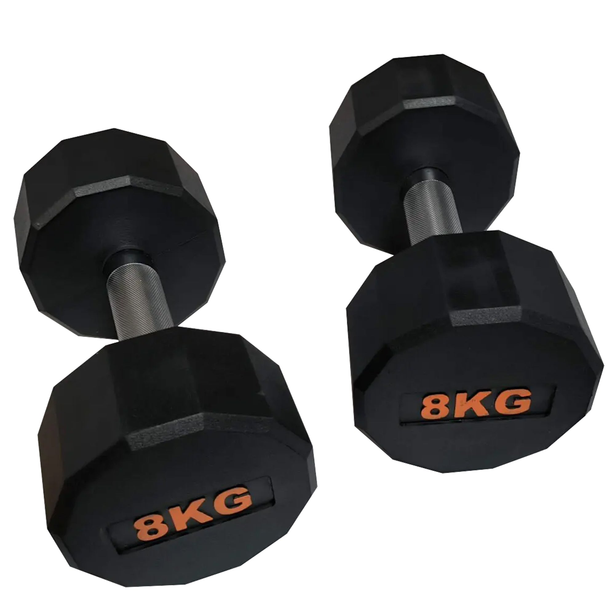 Rubber-Coated Round Hex Dumbbell – Anti-Roll, Knurled Grip, Floor-Safe Weights for Strength Training & Home Gym Use