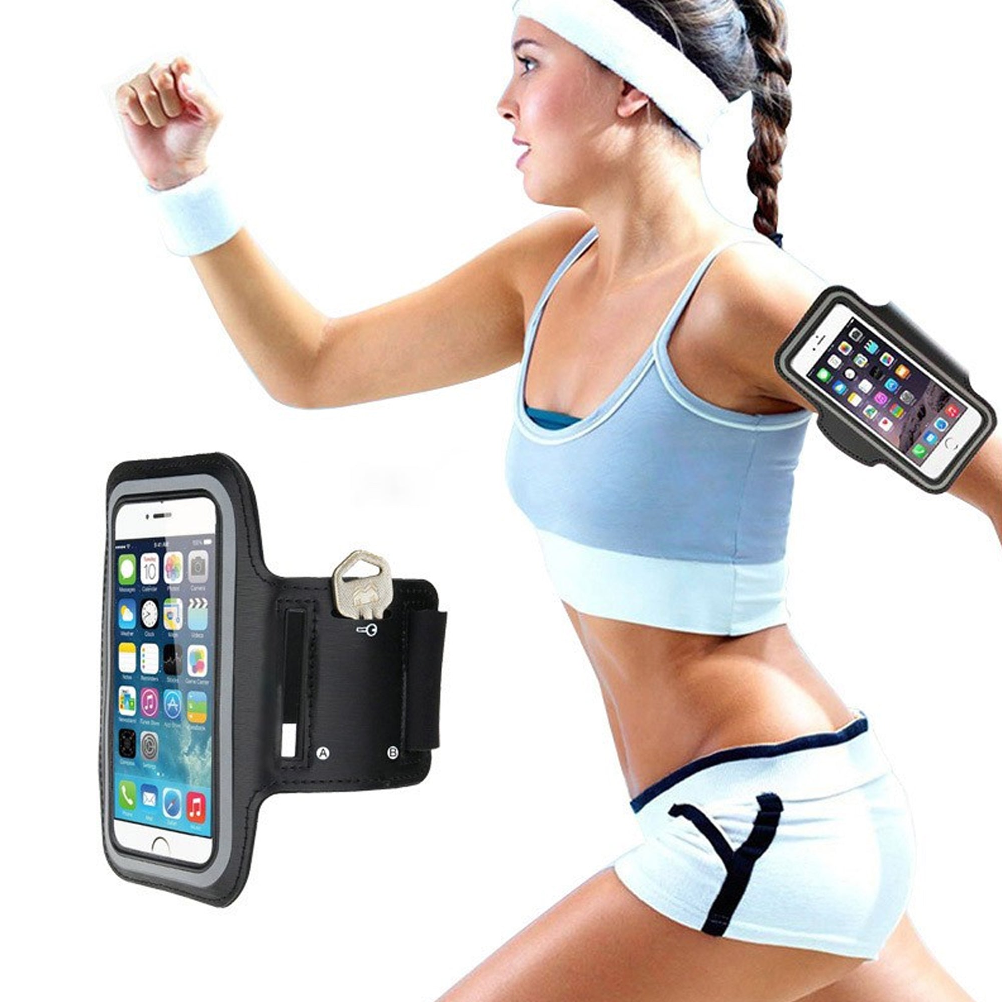Sweatproof Phone Armband for Running – Reflective, Waterproof Holder Fits Phones up to 7” – Secure Fit for Workouts, Jogging & Outdoor Training