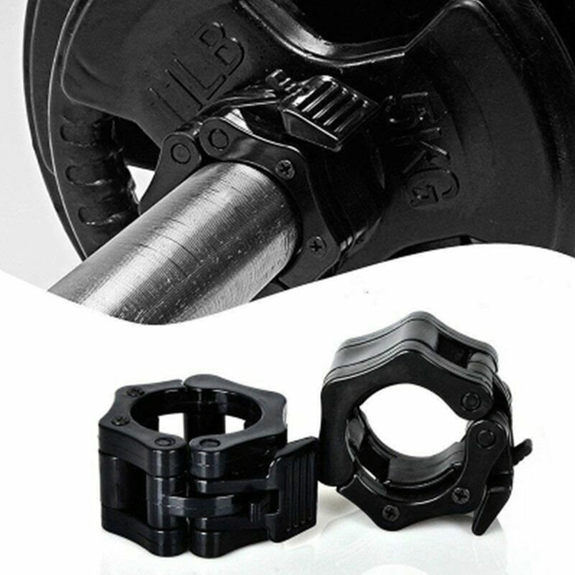 2" Olympic Barbell Collars – Quick Locking Weight Clips with Heavy-Duty ABS Grip for CrossFit & Strength Training – Perfect for Home Gym Bar Safety