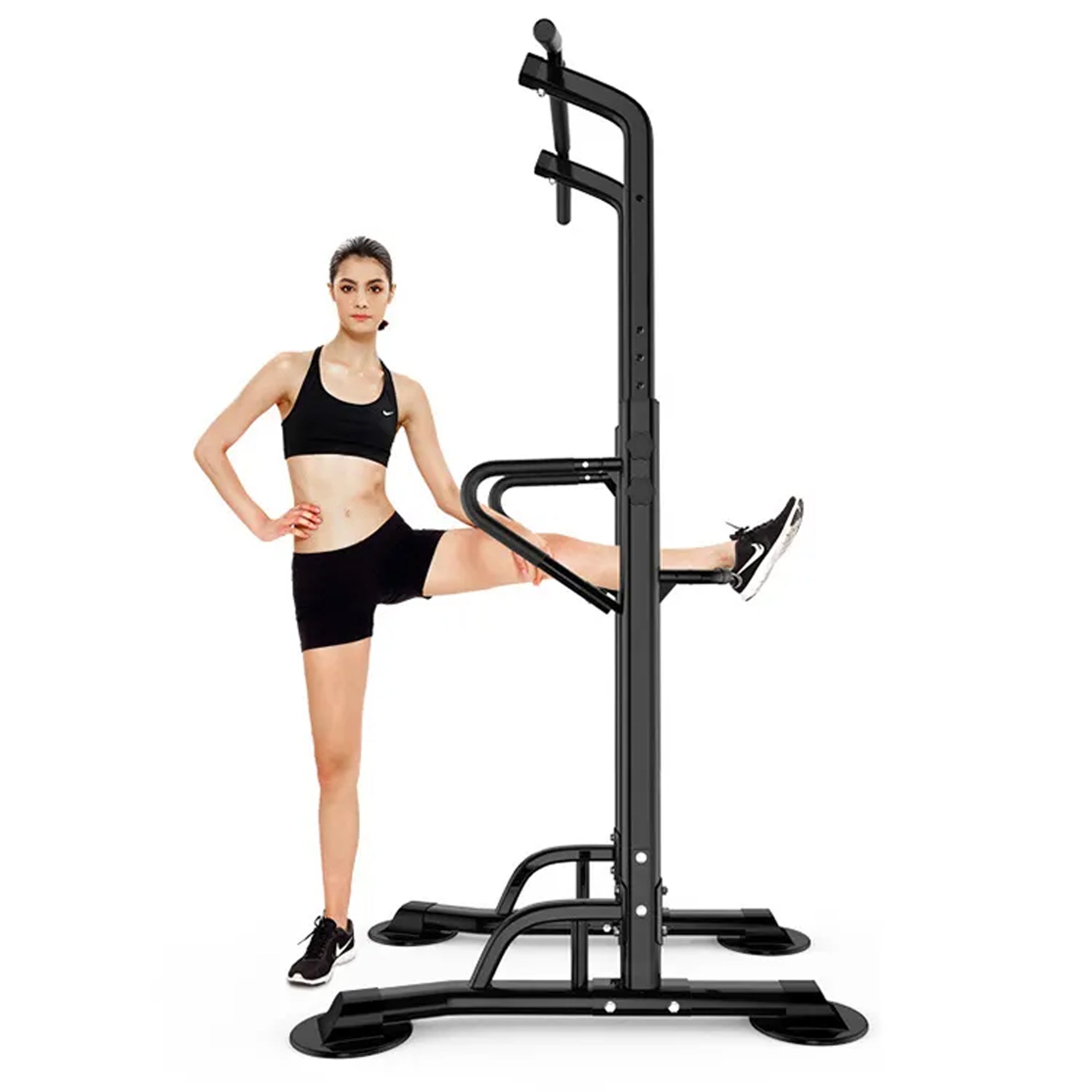 Adjustable Power Tower with Pull-Up & Dip Bars – Heavy-Duty Steel Frame, Non-Slip Handles – All-in-One Strength Training Equipment for Home Gym