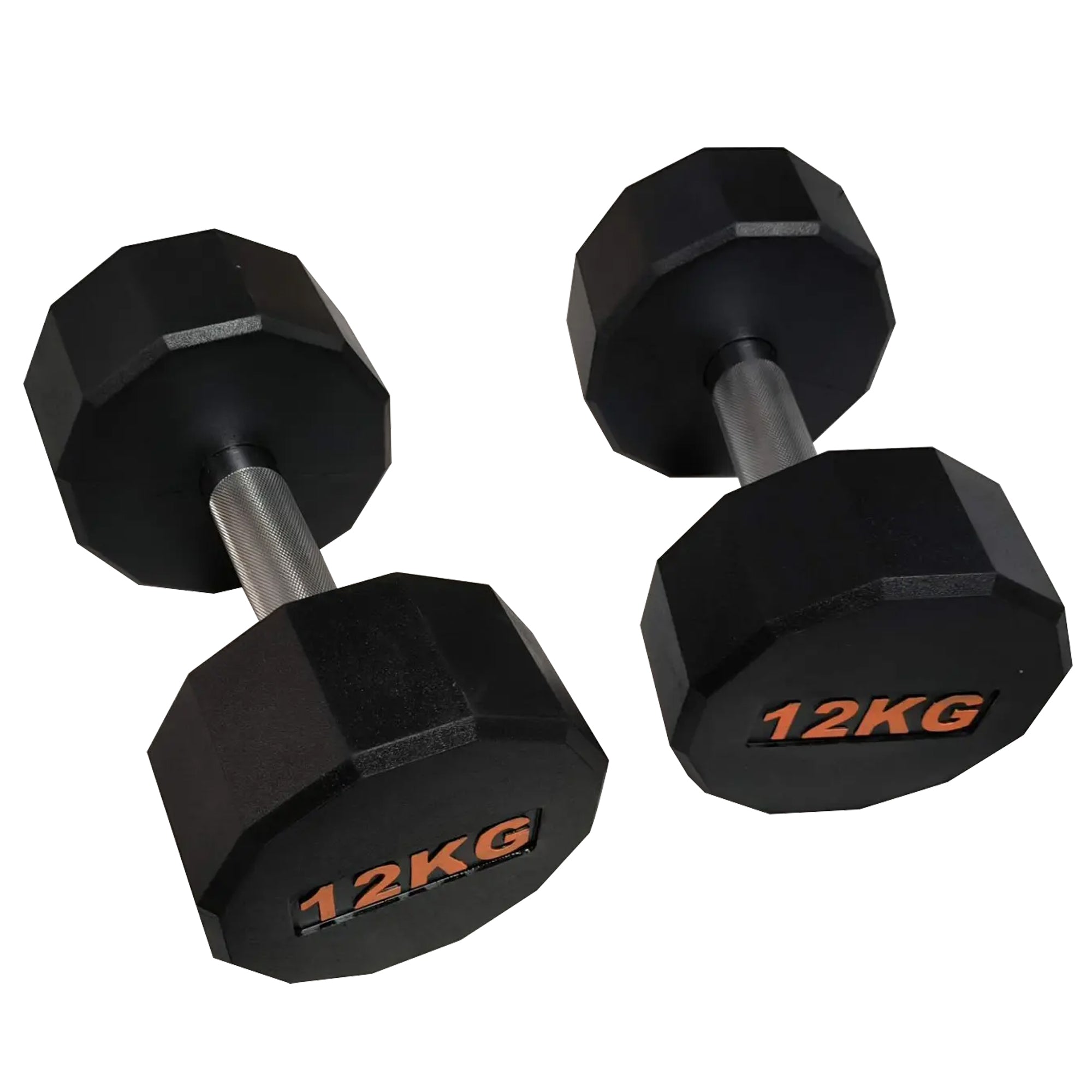 Rubber-Coated Round Hex Dumbbell – Anti-Roll, Knurled Grip, Floor-Safe Weights for Strength Training & Home Gym Use