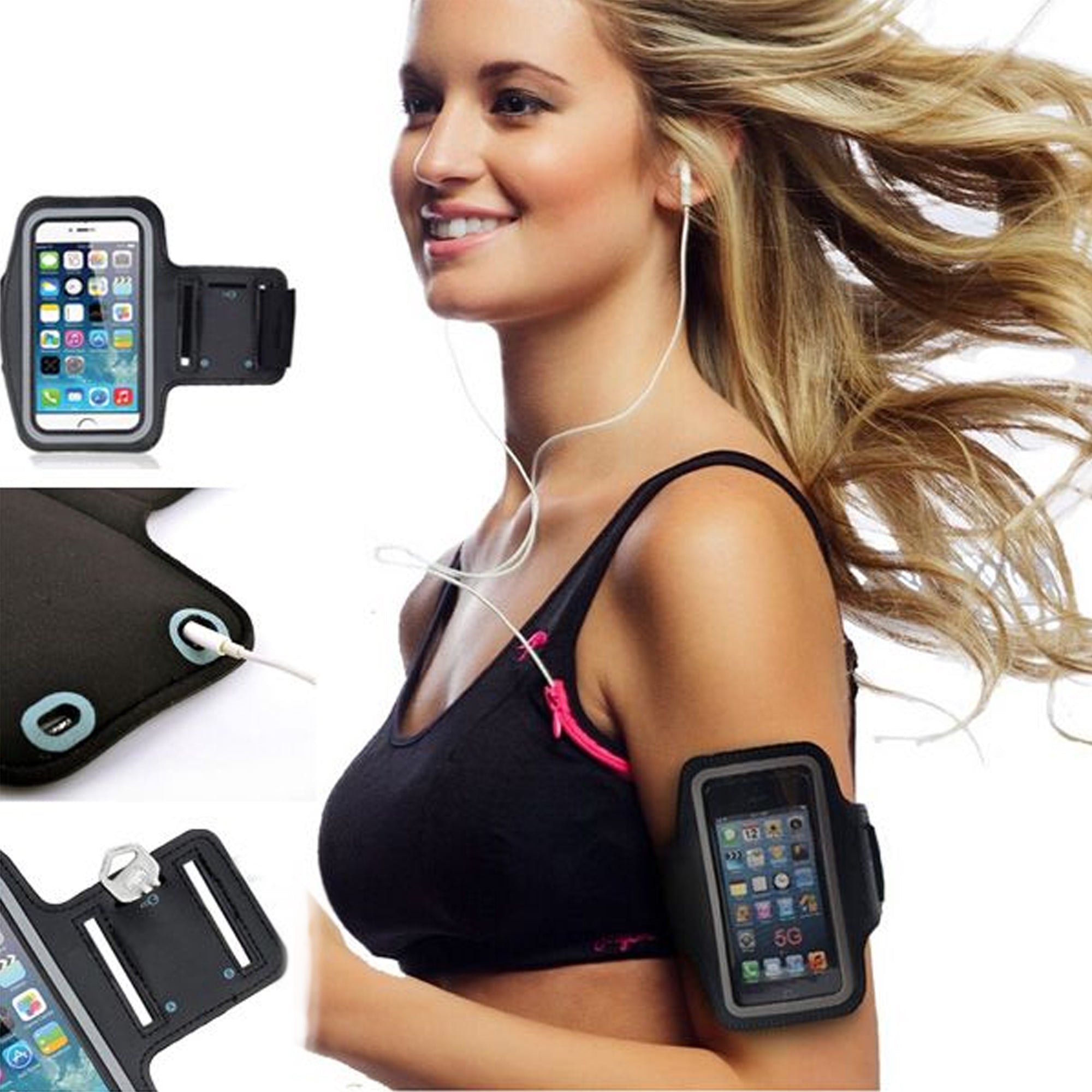 Sweatproof Phone Armband for Running – Reflective, Waterproof Holder Fits Phones up to 7” – Secure Fit for Workouts, Jogging & Outdoor Training