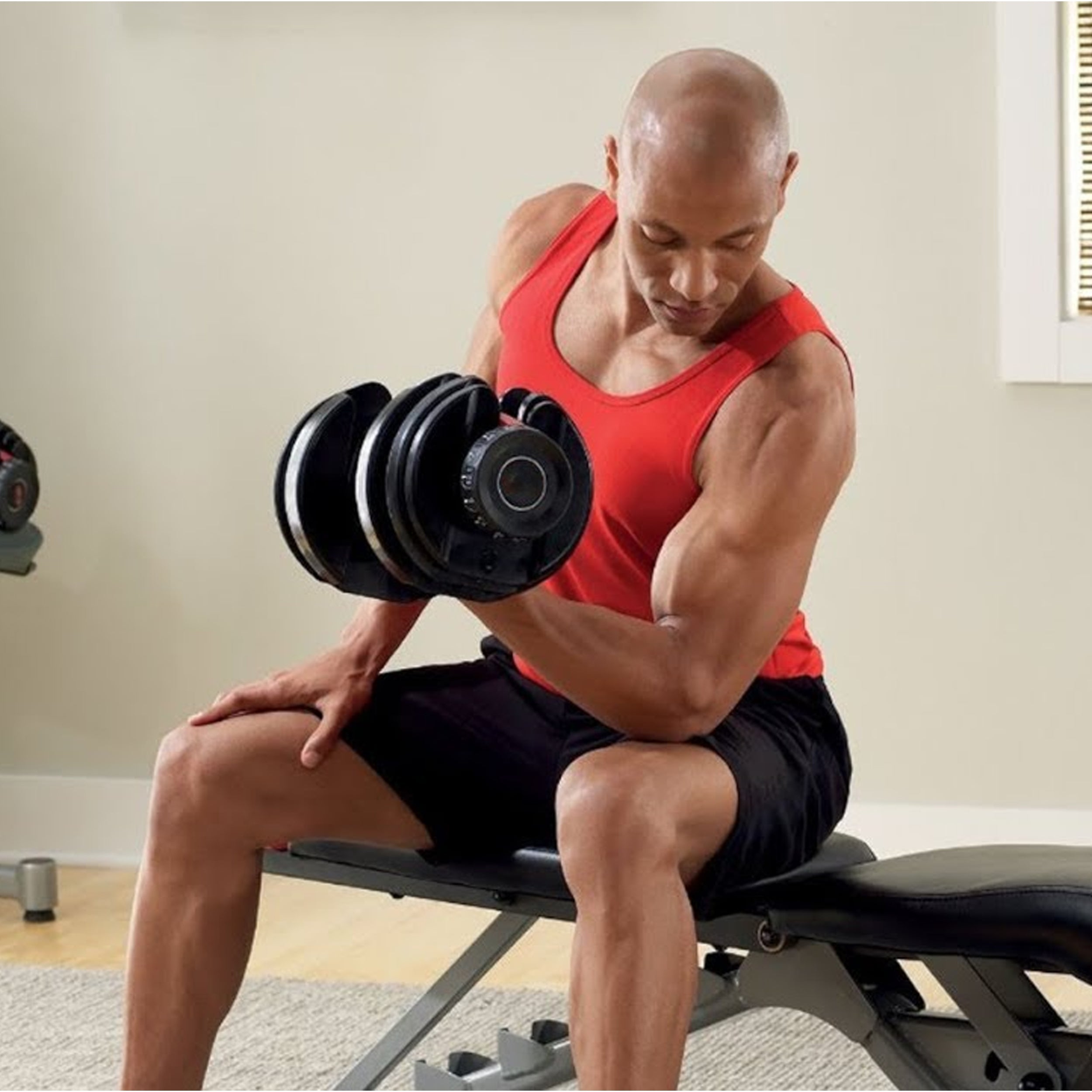 Adjustable Dumbbell 24kg 15-in-1 | Smart Quick Dial Weights for Strength Training | Space-Saving Home Gym Fitness Gear with Optional Bench & Stand