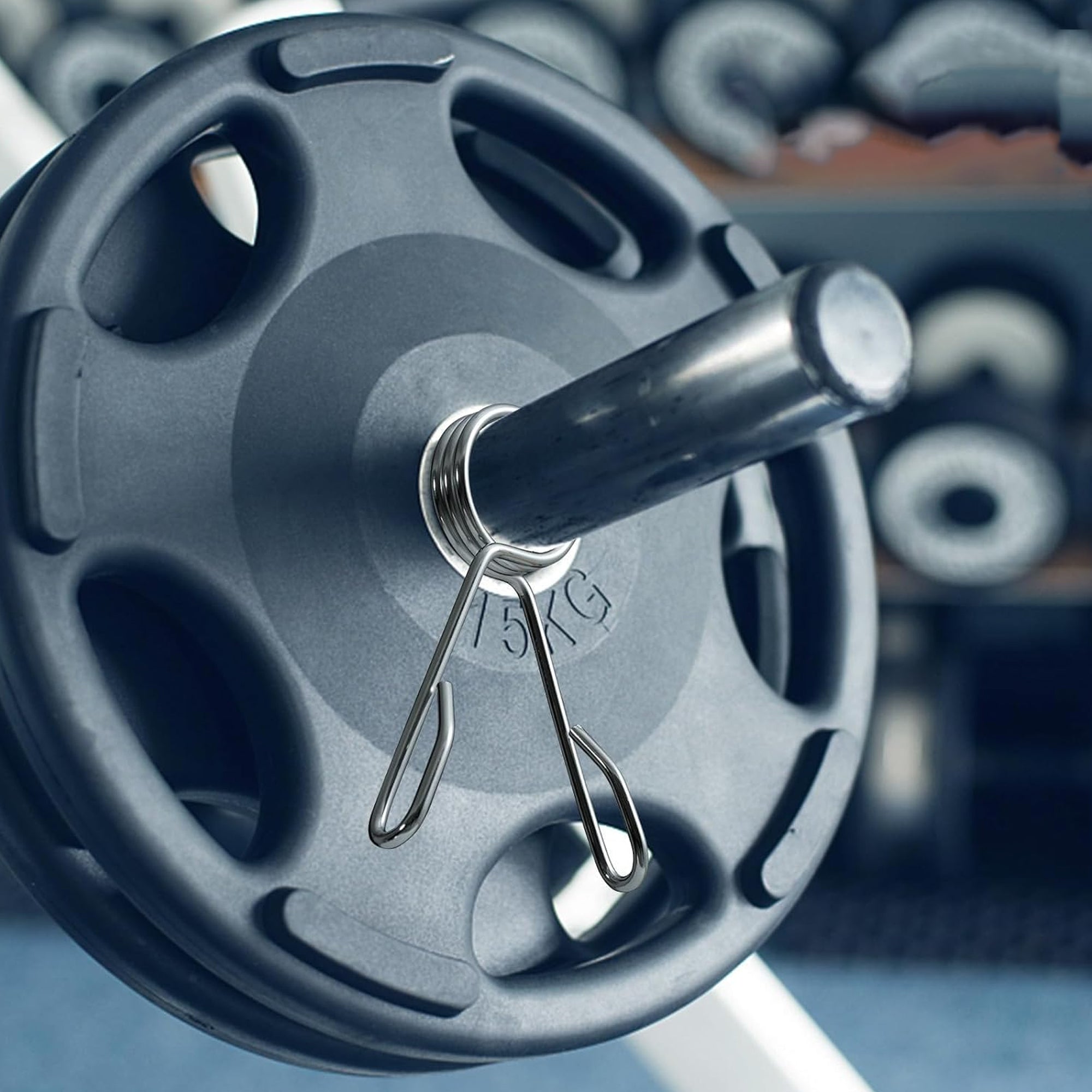 2" Olympic Barbell Collars – Chrome-Plated Spring Clips with Quick Release, Anti-Rust Steel Locks for 50mm Bars, Perfect for Compact Home Gyms