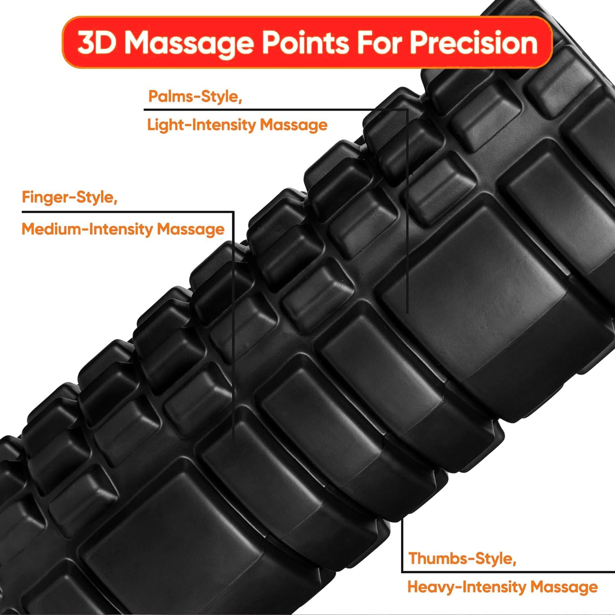 High-Density EVA Foam Roller – Lightweight Muscle Recovery Tool with Grid Texture for Deep Tissue Massage – Compact for Home Gym & Travel
