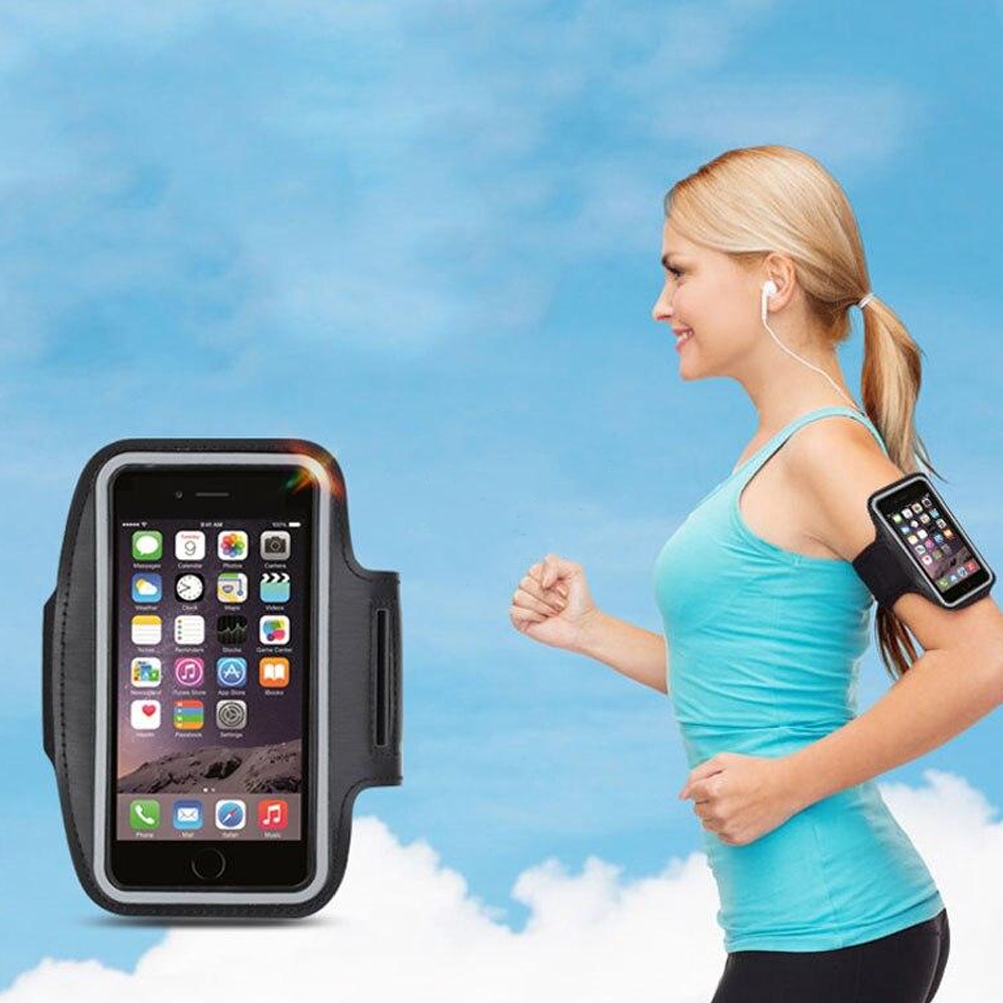 Sweatproof Phone Armband for Running – Reflective, Waterproof Holder Fits Phones up to 7” – Secure Fit for Workouts, Jogging & Outdoor Training