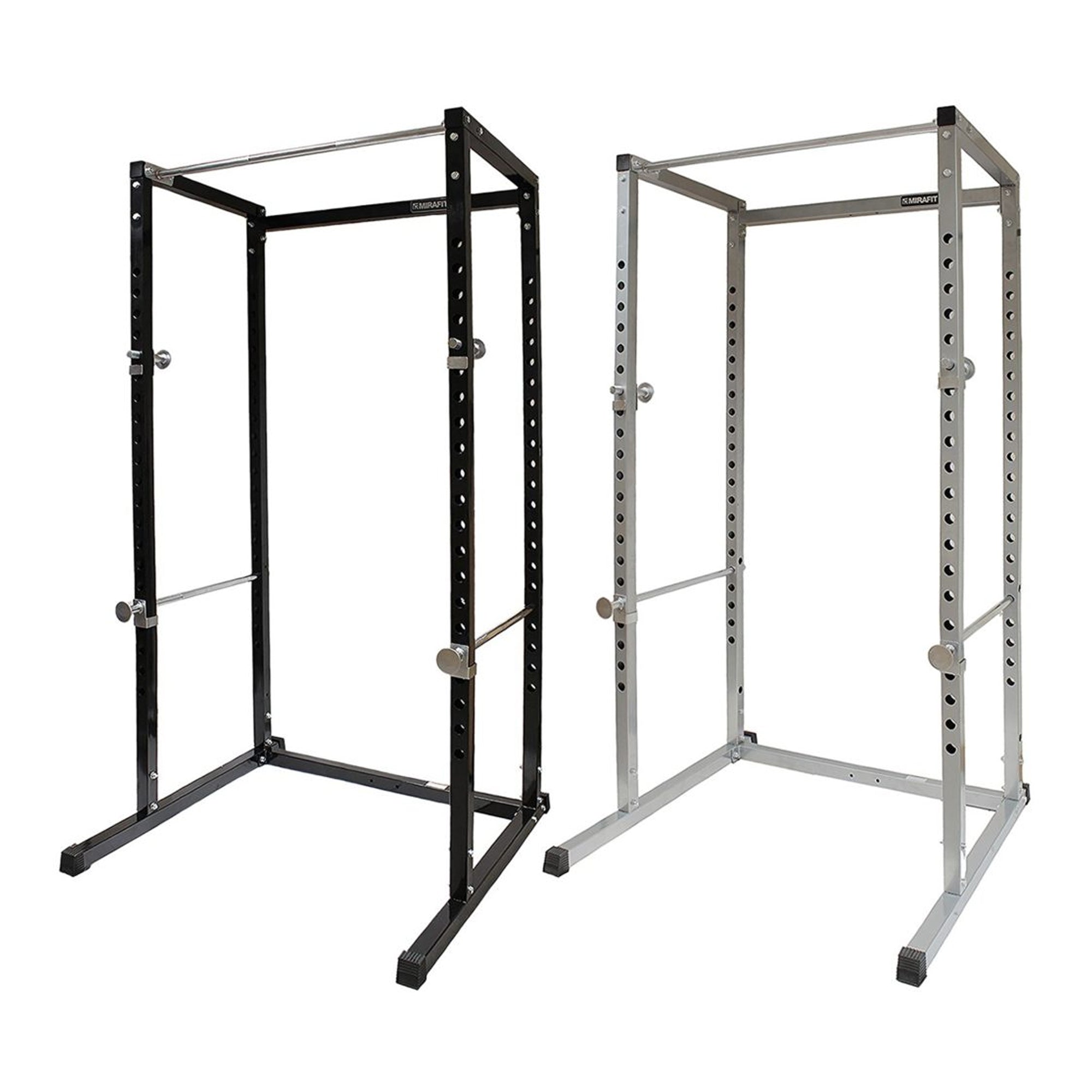 Heavy-Duty Power Rack Cage with Multi-Grip Pull-Up Bar, Adjustable J-Cups & Safety Spotter Arms – Full-Body Strength Training for Compact Home Gyms