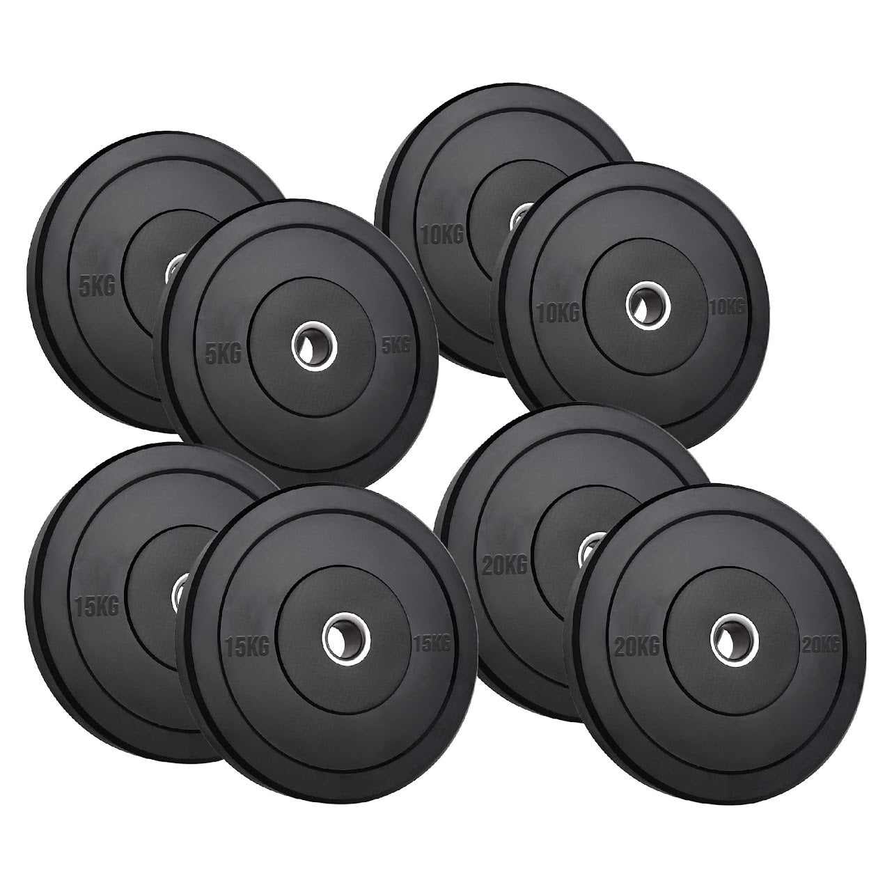 Heavy-Duty Olympic Rubber Bumper Plates – Low-Bounce Weight Set for Strength Training, Durable for Home Gym & Garage Workouts