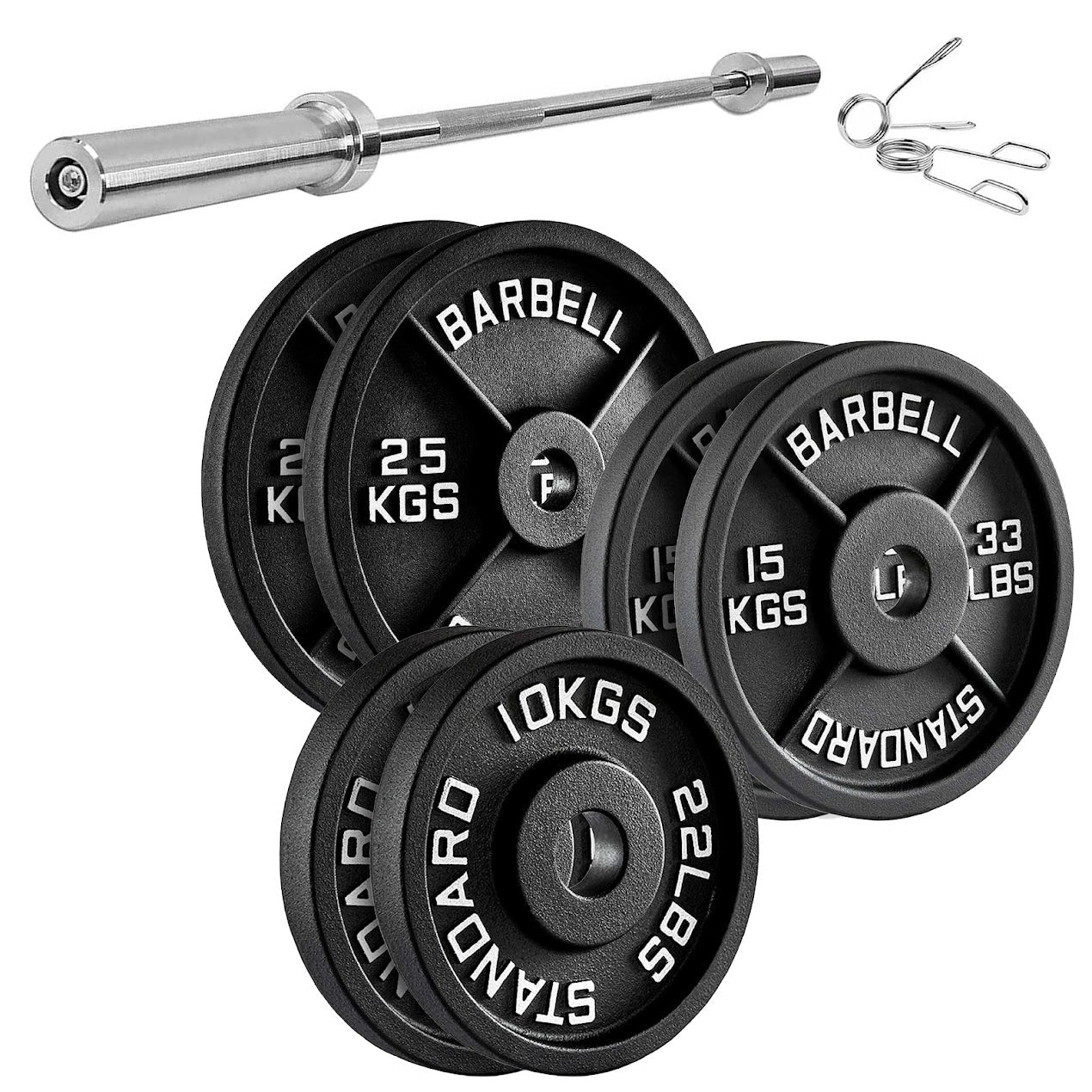 Heavy-Duty Cast Iron Weight Plates – Anti-Rust, Black Powder-Coated Discs for Home Strength Training – Compact Design Ideal for Small Gym Spaces