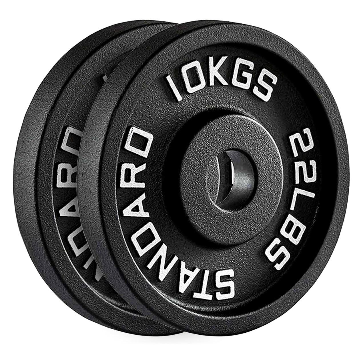 Heavy-Duty Cast Iron Weight Plates – Anti-Rust, Black Powder-Coated Discs for Home Strength Training – Compact Design Ideal for Small Gym Spaces