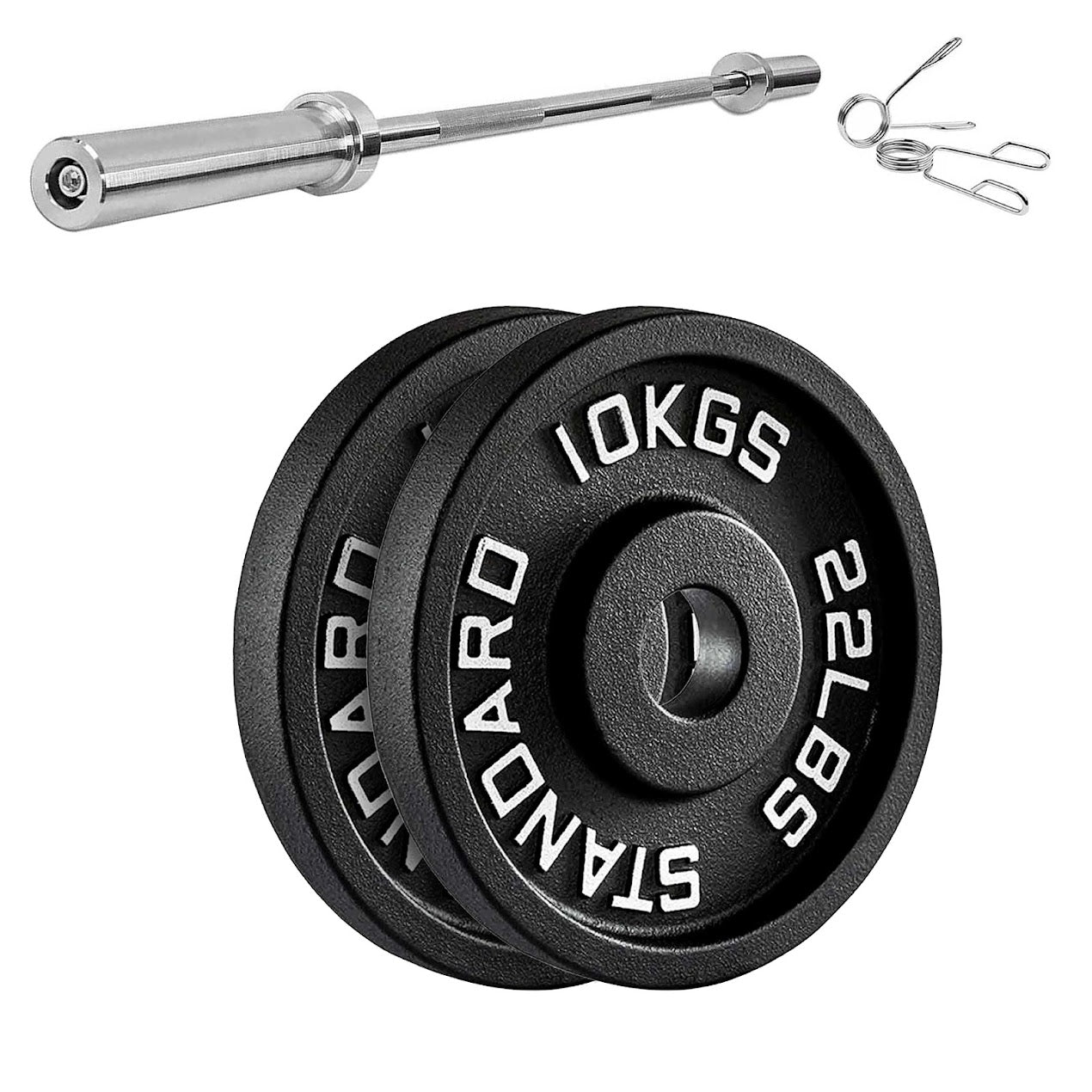 Heavy-Duty Cast Iron Weight Plates – Anti-Rust, Black Powder-Coated Discs for Home Strength Training – Compact Design Ideal for Small Gym Spaces