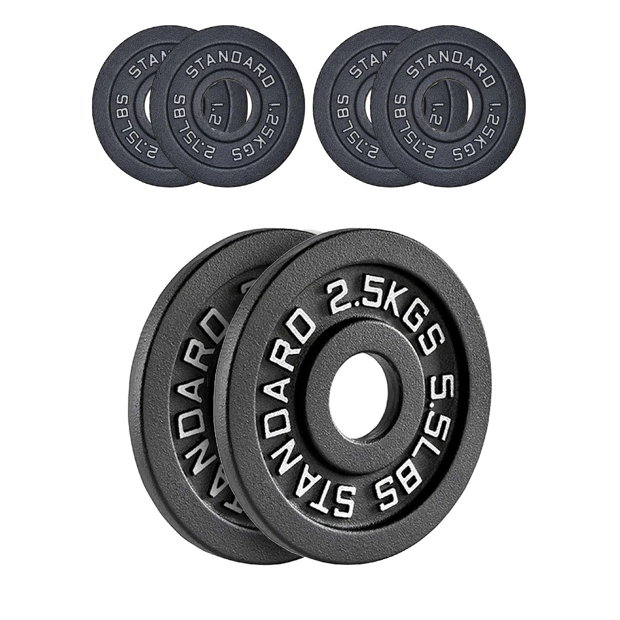 Heavy-Duty Cast Iron Weight Plates – Anti-Rust, Black Powder-Coated Discs for Home Strength Training – Compact Design Ideal for Small Gym Spaces
