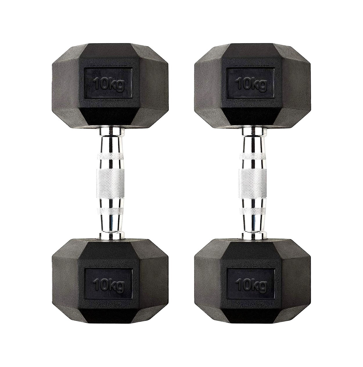Hex Dumbbells 2.5 kg–60 kg Pairs & Sets – Rubber‑Coated Anti‑Roll Weights with Knurled Chrome Handles – Complete Strength Training Range for Home & Studio Gym
