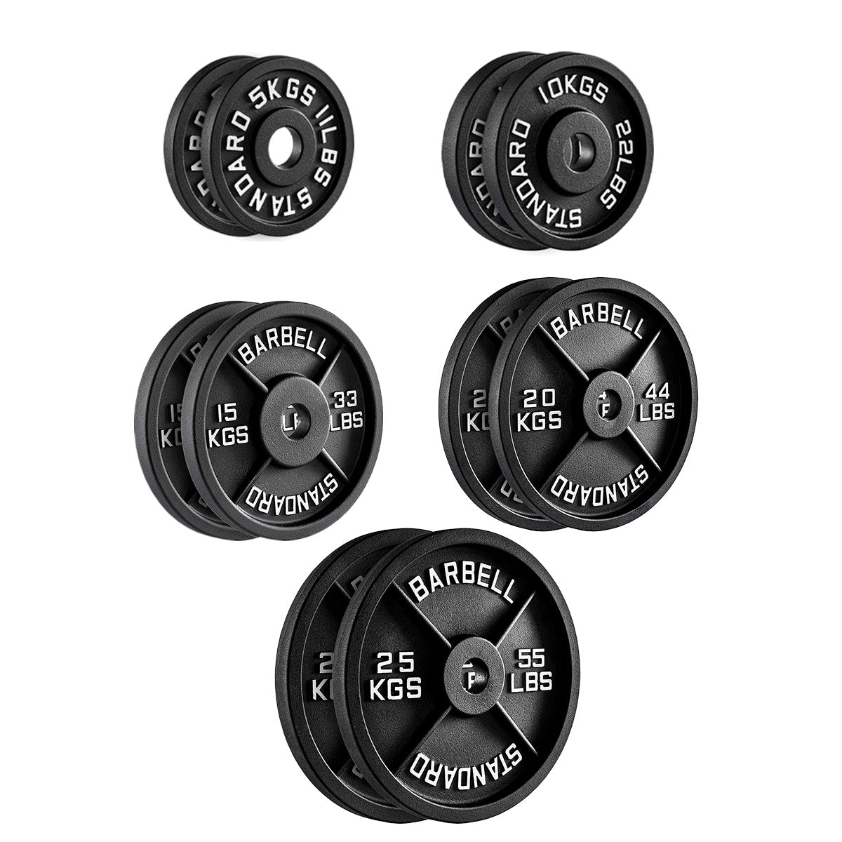 Heavy-Duty Cast Iron Weight Plates – Anti-Rust, Black Powder-Coated Discs for Home Strength Training – Compact Design Ideal for Small Gym Spaces