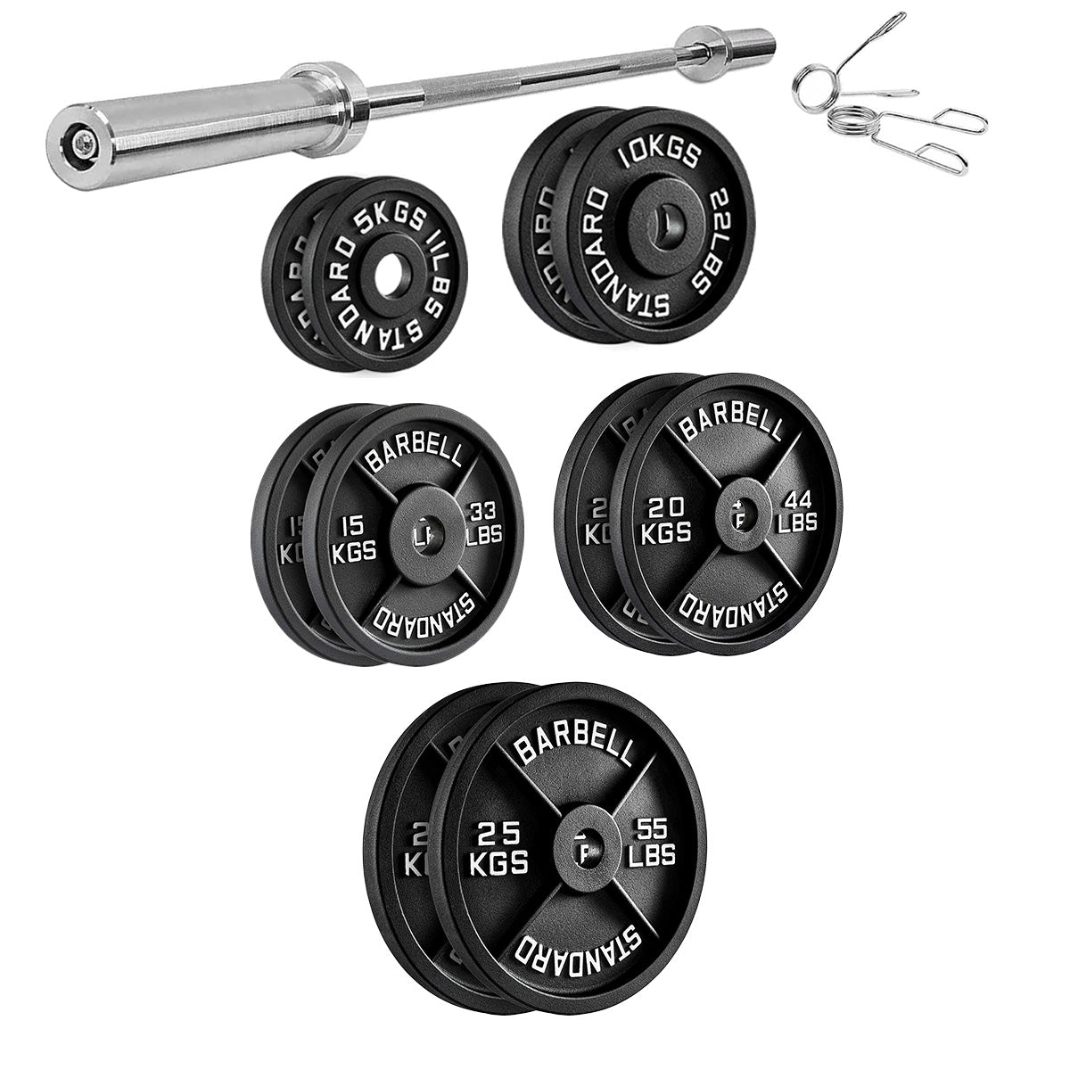Heavy-Duty Cast Iron Weight Plates – Anti-Rust, Black Powder-Coated Discs for Home Strength Training – Compact Design Ideal for Small Gym Spaces