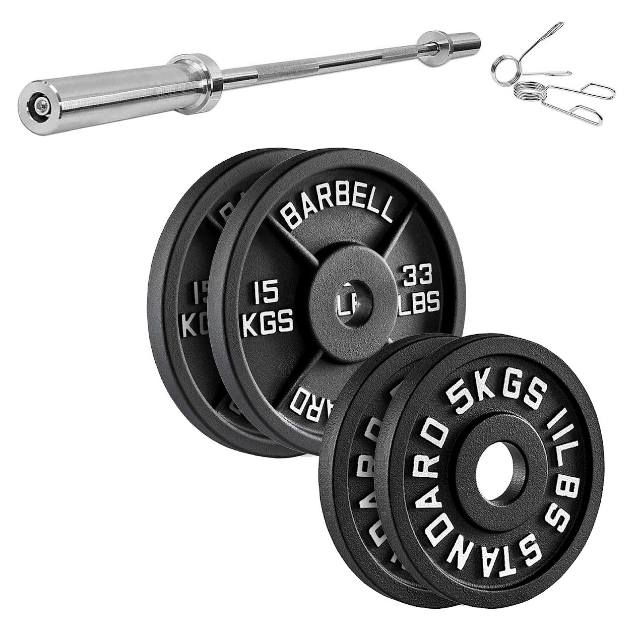 Heavy-Duty Cast Iron Weight Plates – Anti-Rust, Black Powder-Coated Discs for Home Strength Training – Compact Design Ideal for Small Gym Spaces