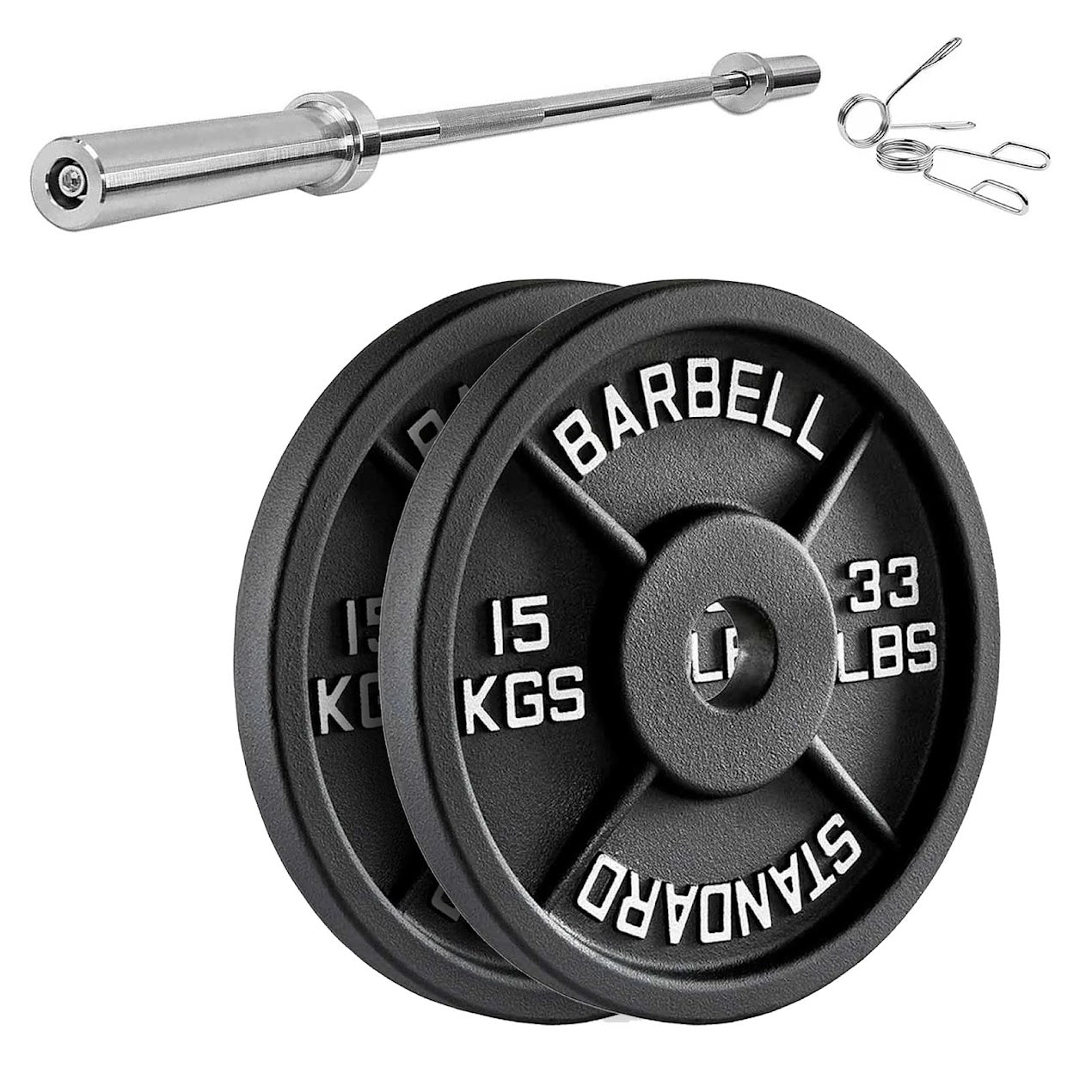 Heavy-Duty Cast Iron Weight Plates – Anti-Rust, Black Powder-Coated Discs for Home Strength Training – Compact Design Ideal for Small Gym Spaces
