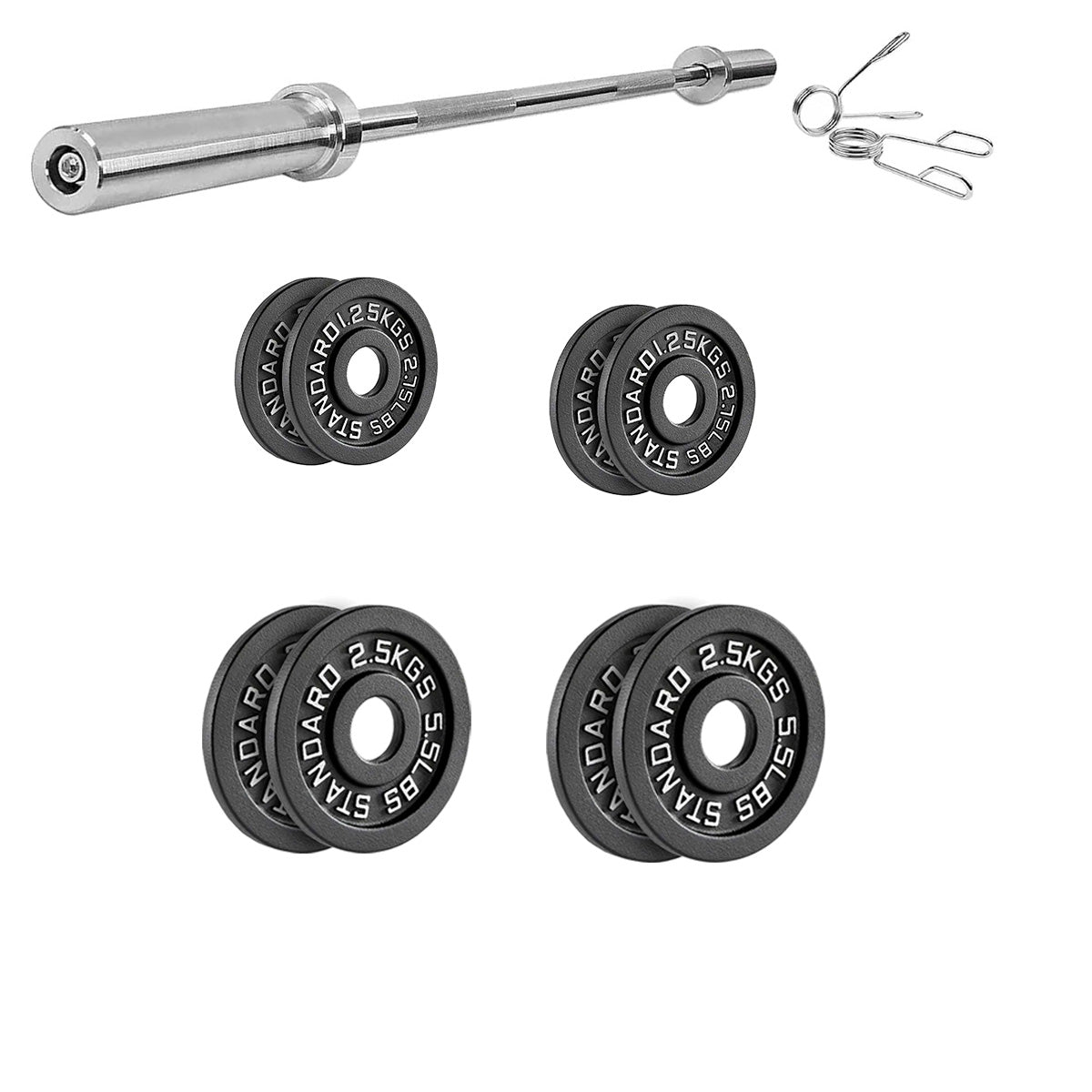Heavy-Duty Cast Iron Weight Plates – Anti-Rust, Black Powder-Coated Discs for Home Strength Training – Compact Design Ideal for Small Gym Spaces